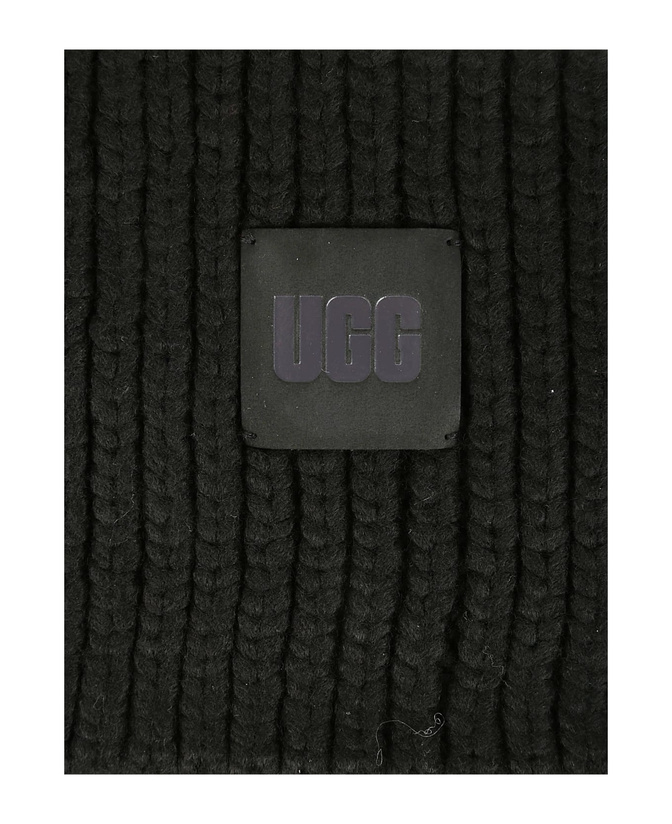 UGG W Chunky Rib Knit Scarf Black - Black スカーフ＆ストール
