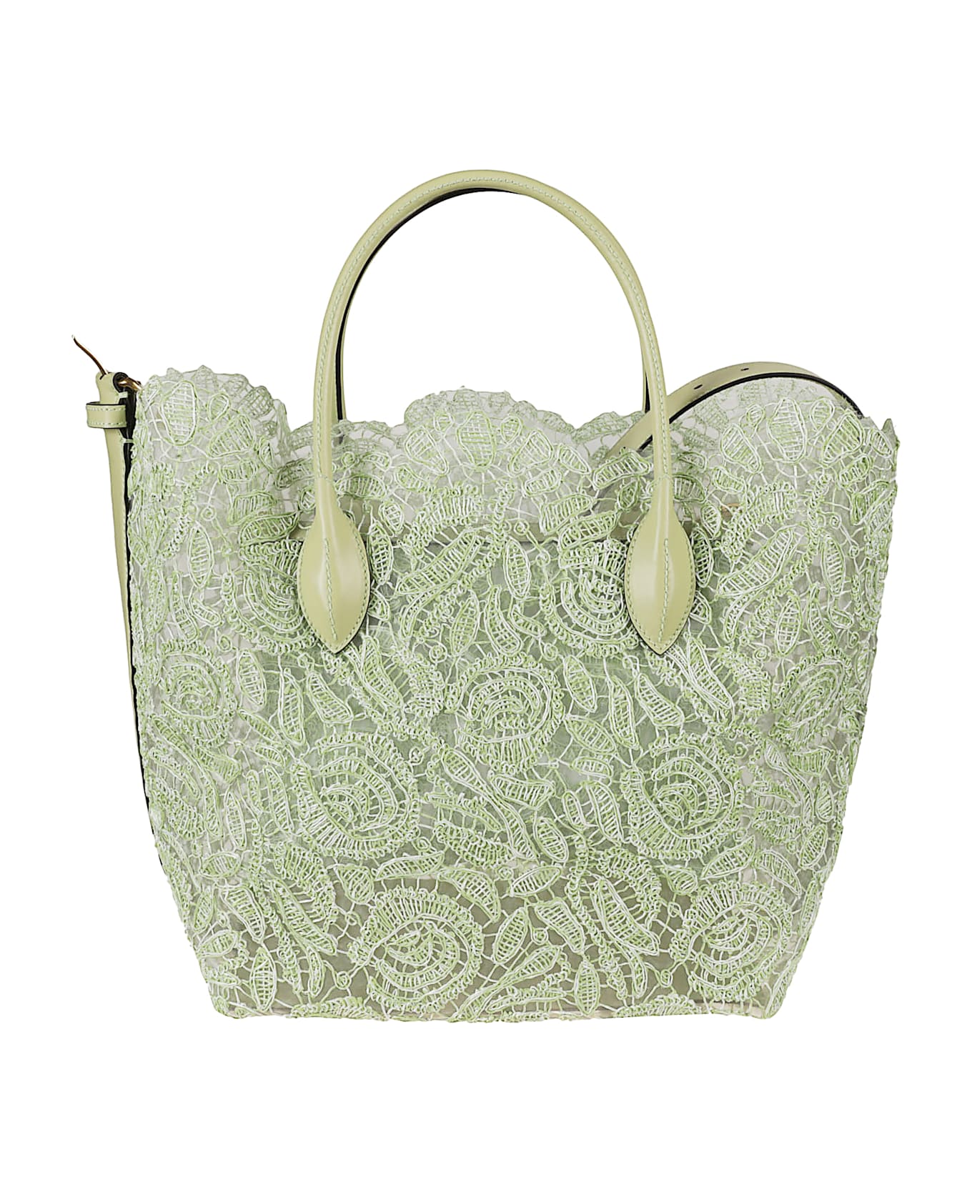 Ermanno Scervino Guipure-lace Tote - Green