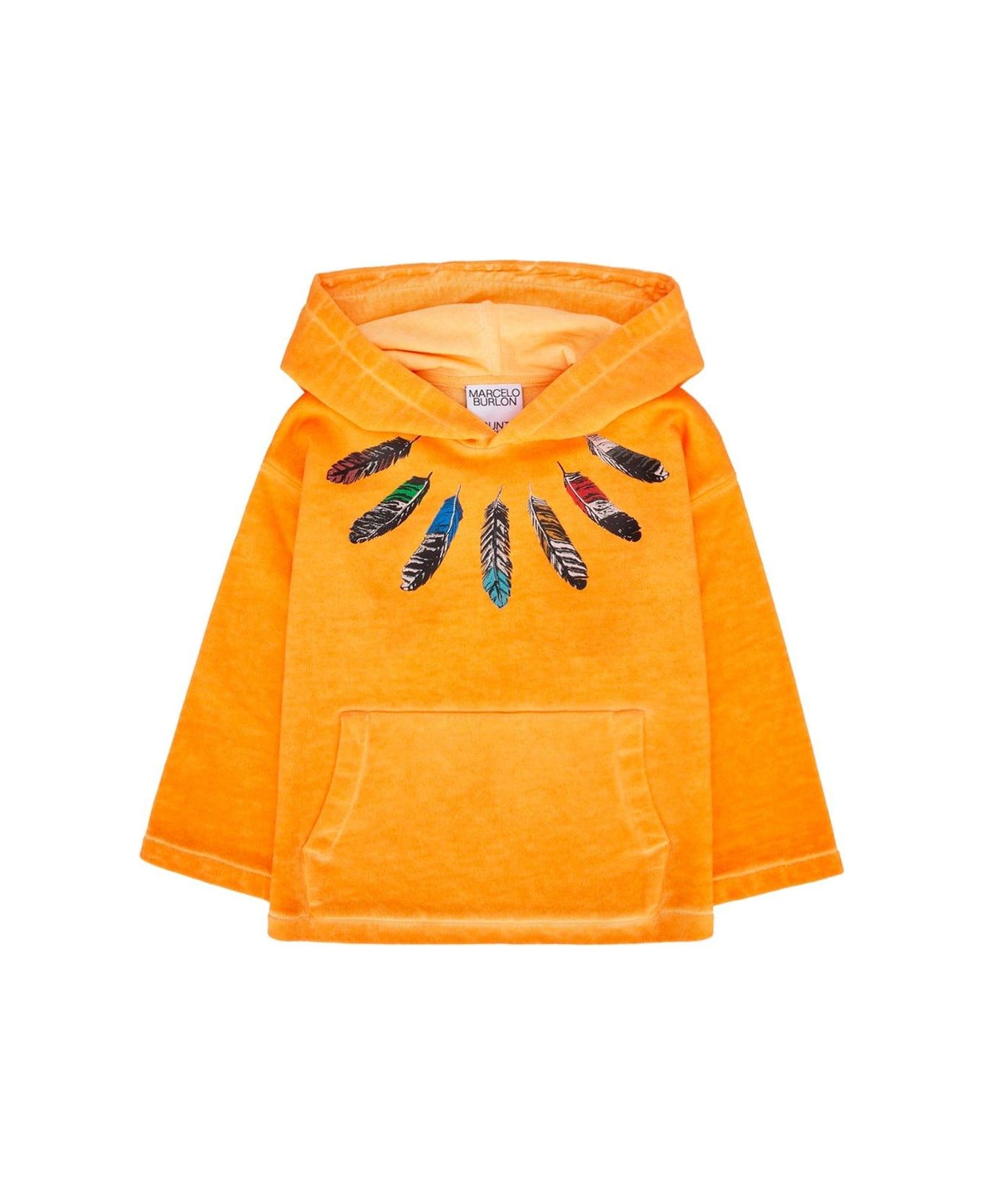 Marcelo Burlon Graphic Printed Hoodie - ORANGE
