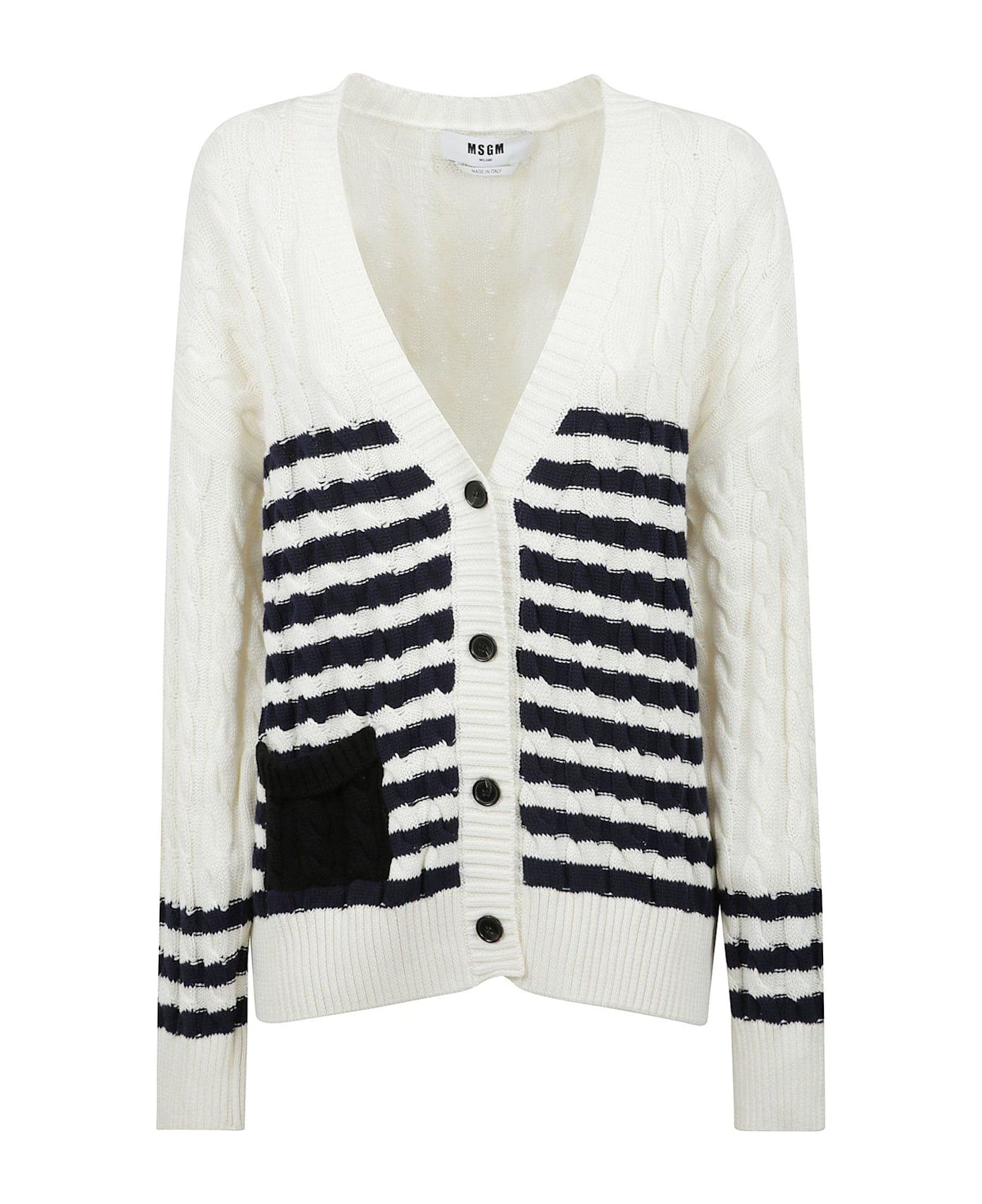 MSGM V-neck Striped Cardigan - Multicolore