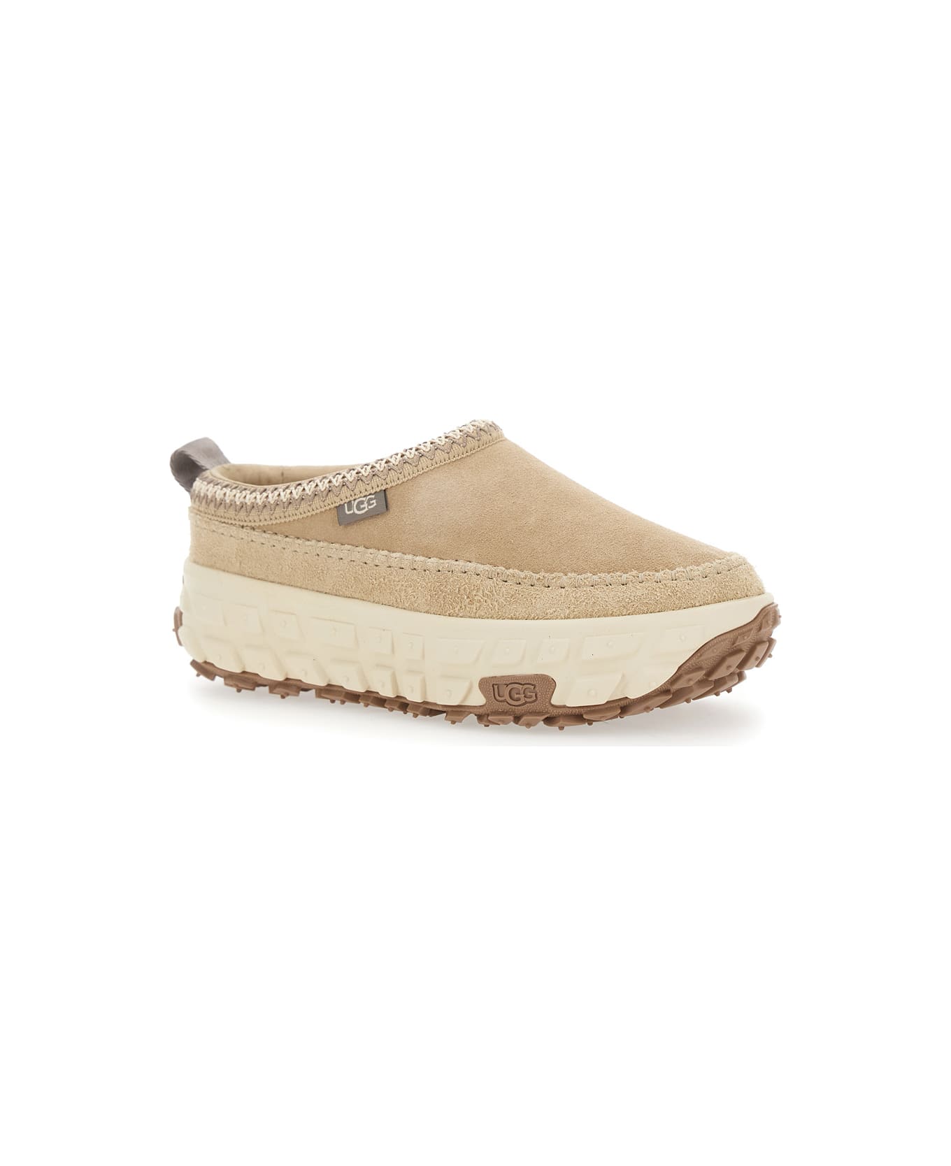 UGG 
venture Daze
 Beige Mules With Decorative Stitching And Side Logo Patch In Suede Man - Beige