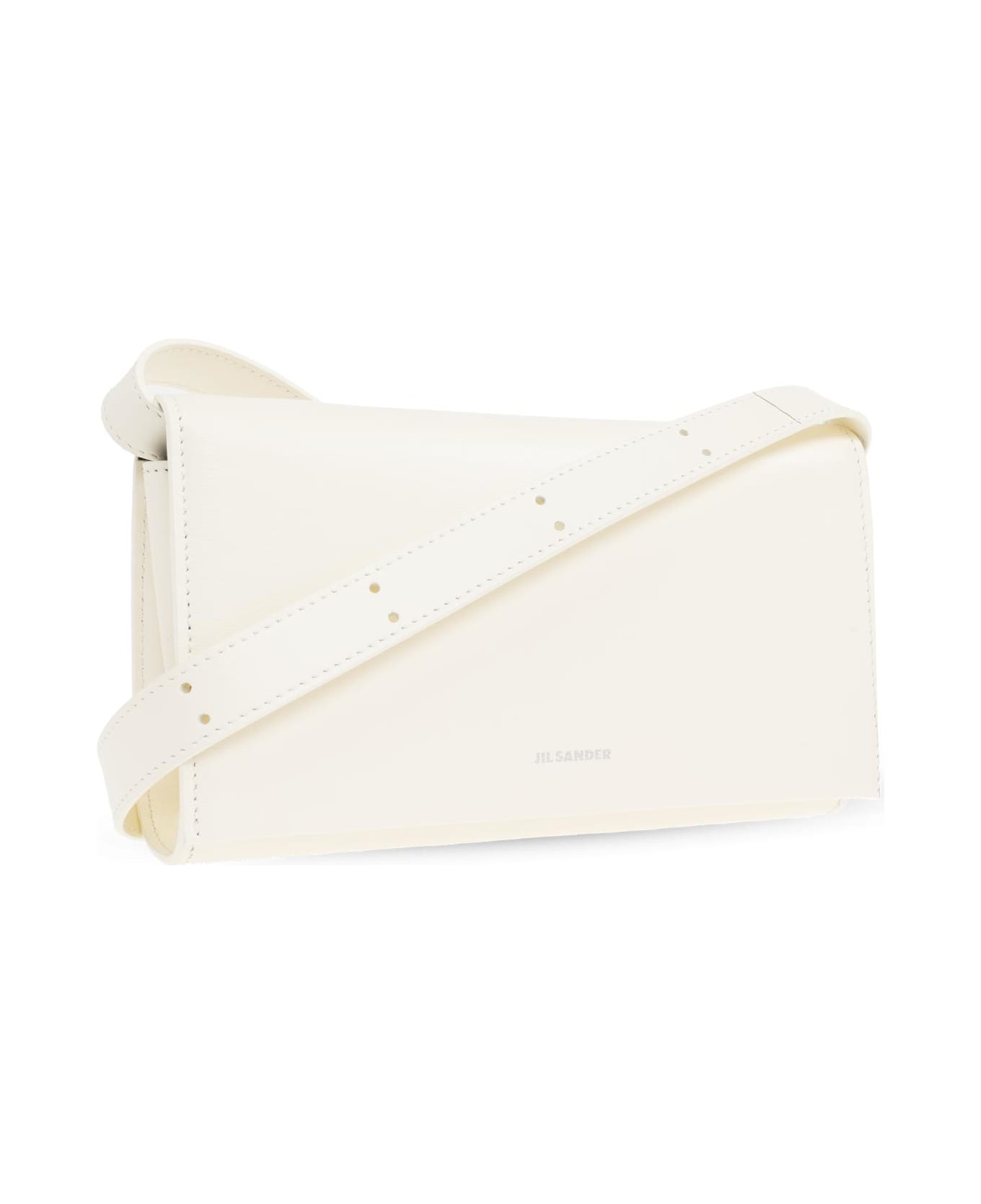 Jil Sander Leather Wallet On A Strap - Ivory