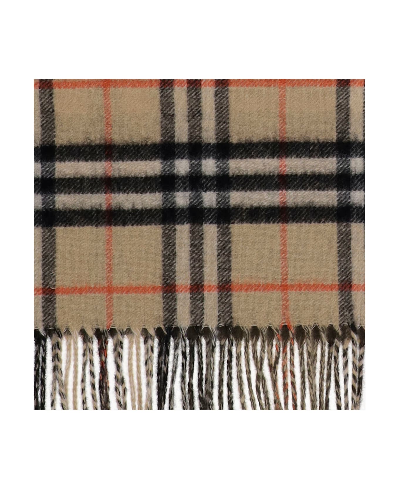 Burberry Reversible Cashmere Scarf With Check Pattern - Red