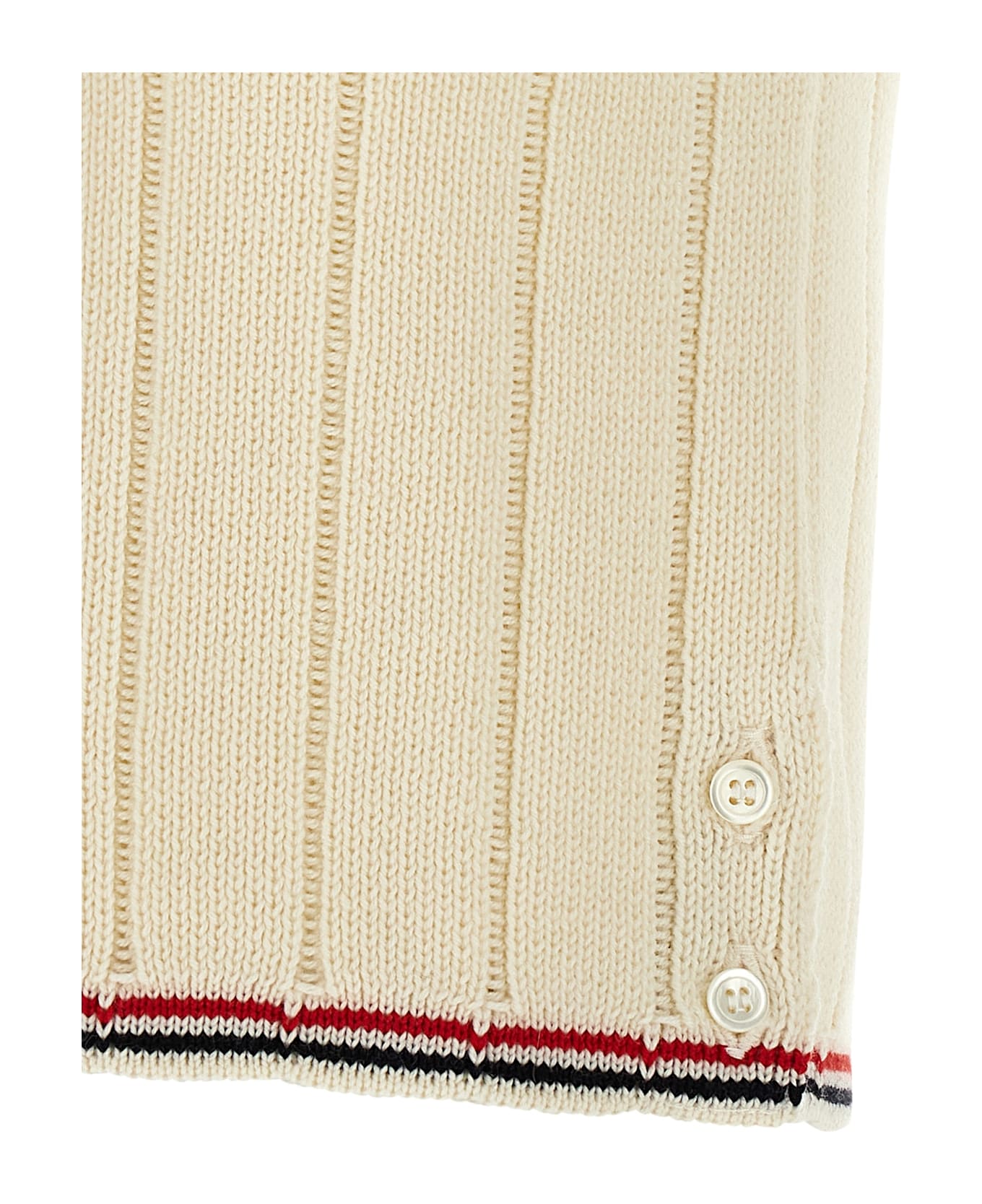 Thom Browne Rwb Intarsia Vest - White