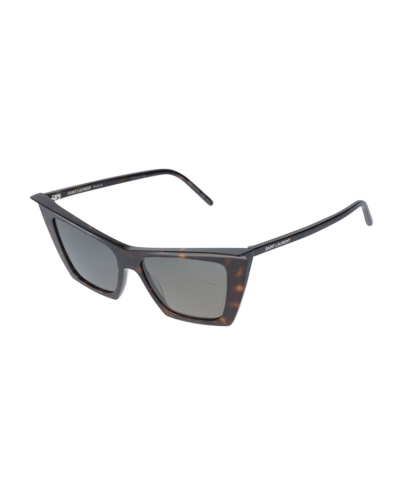 Saint Laurent Eyewear Square Cat Eye Sunglasses - Havana Grey サングラス