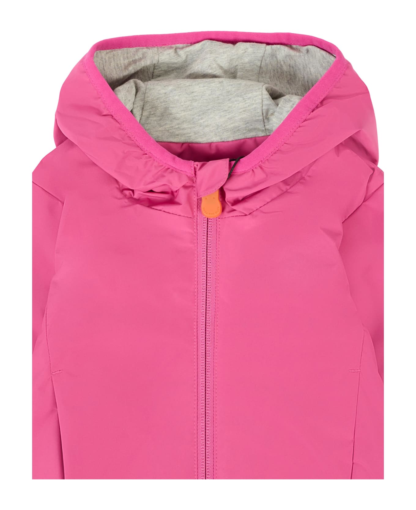 Save the Duck Fuchsia Coco Windbreaker For Baby Girl With Logo - Fuchsia コート＆ジャケット