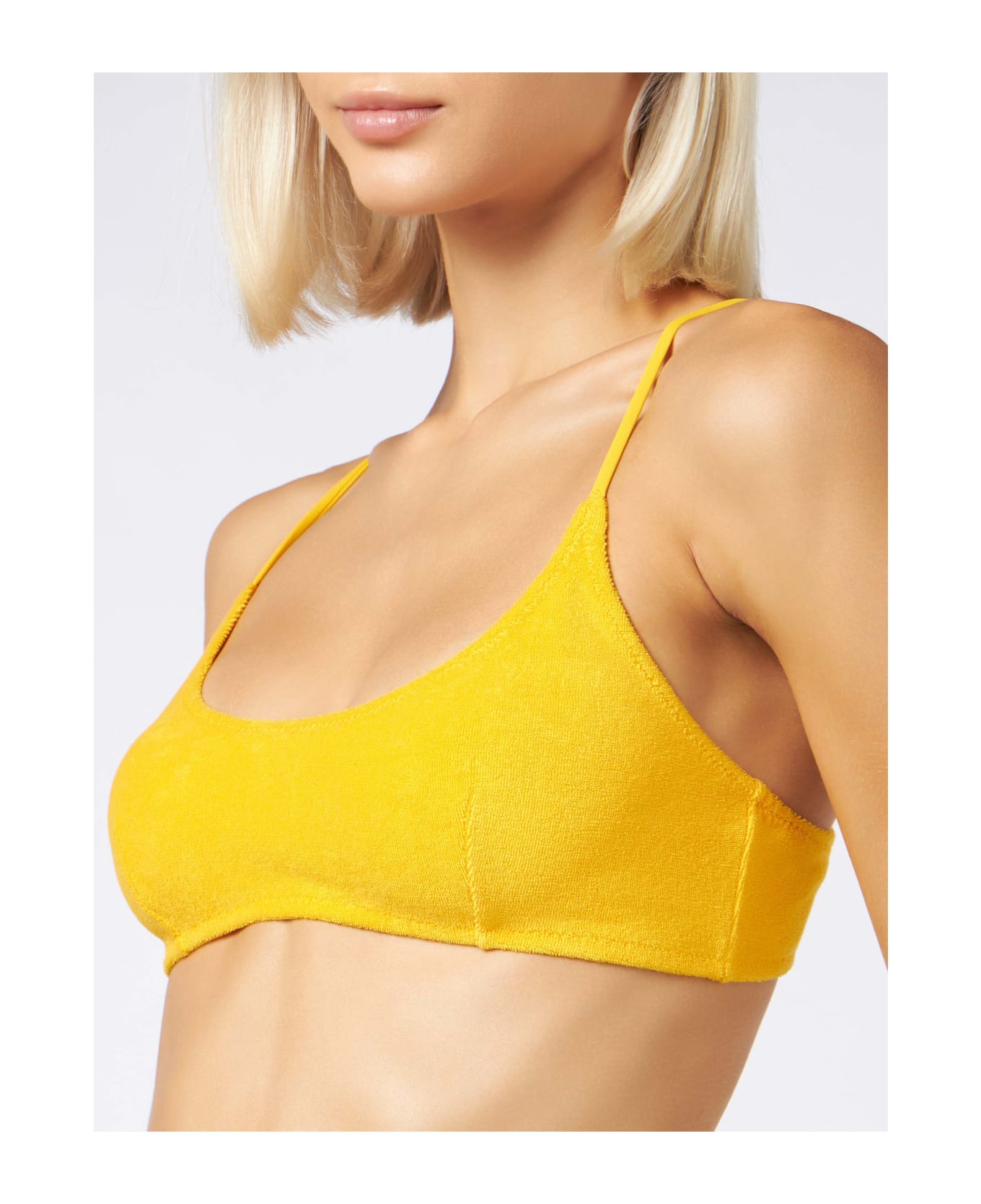 MC2 Saint Barth Woman Yellow Terry Bralette Swimsuit - YELLOW