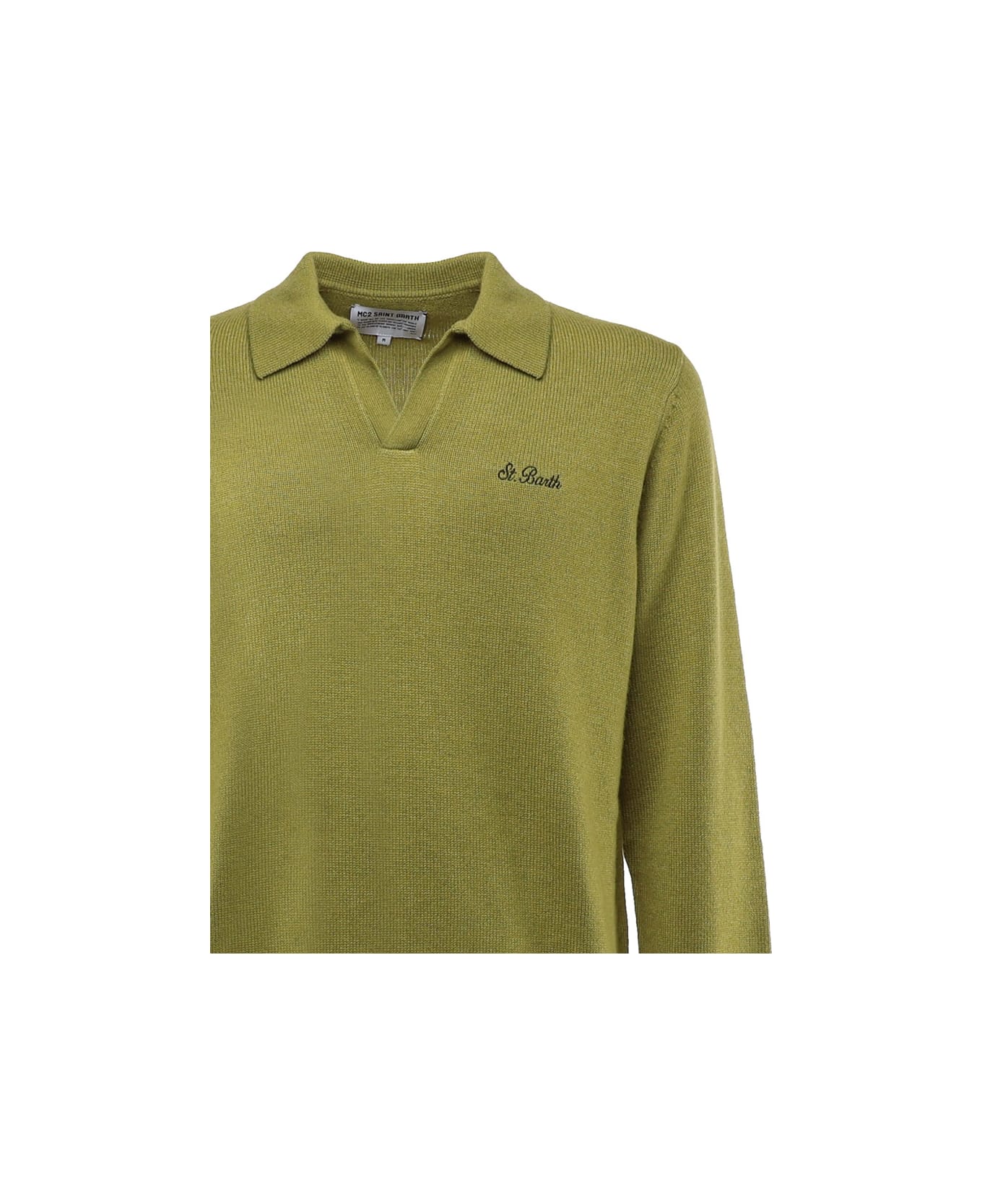 MC2 Saint Barth Long-sleeved Polo Shirt - Pistachio