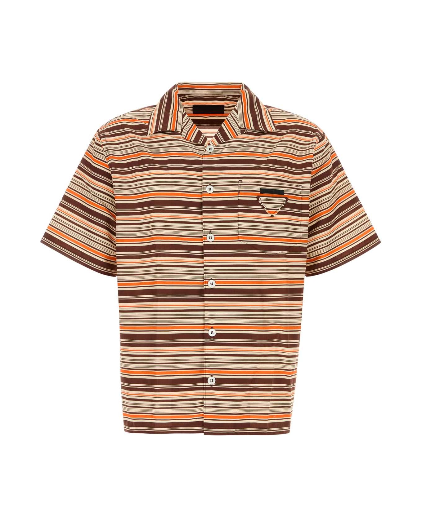 Prada Embroidered Cotton Blend Shirt - BRUCIATO