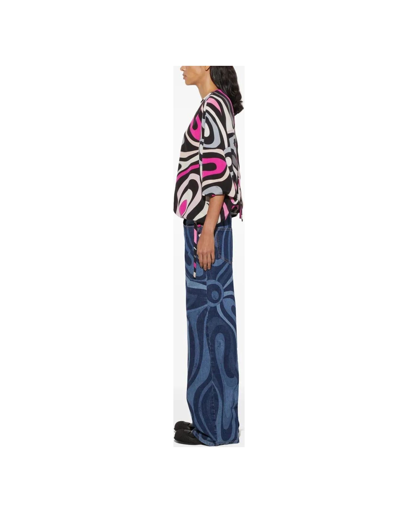 Pucci Abstract Print Top - Nero Fuxia