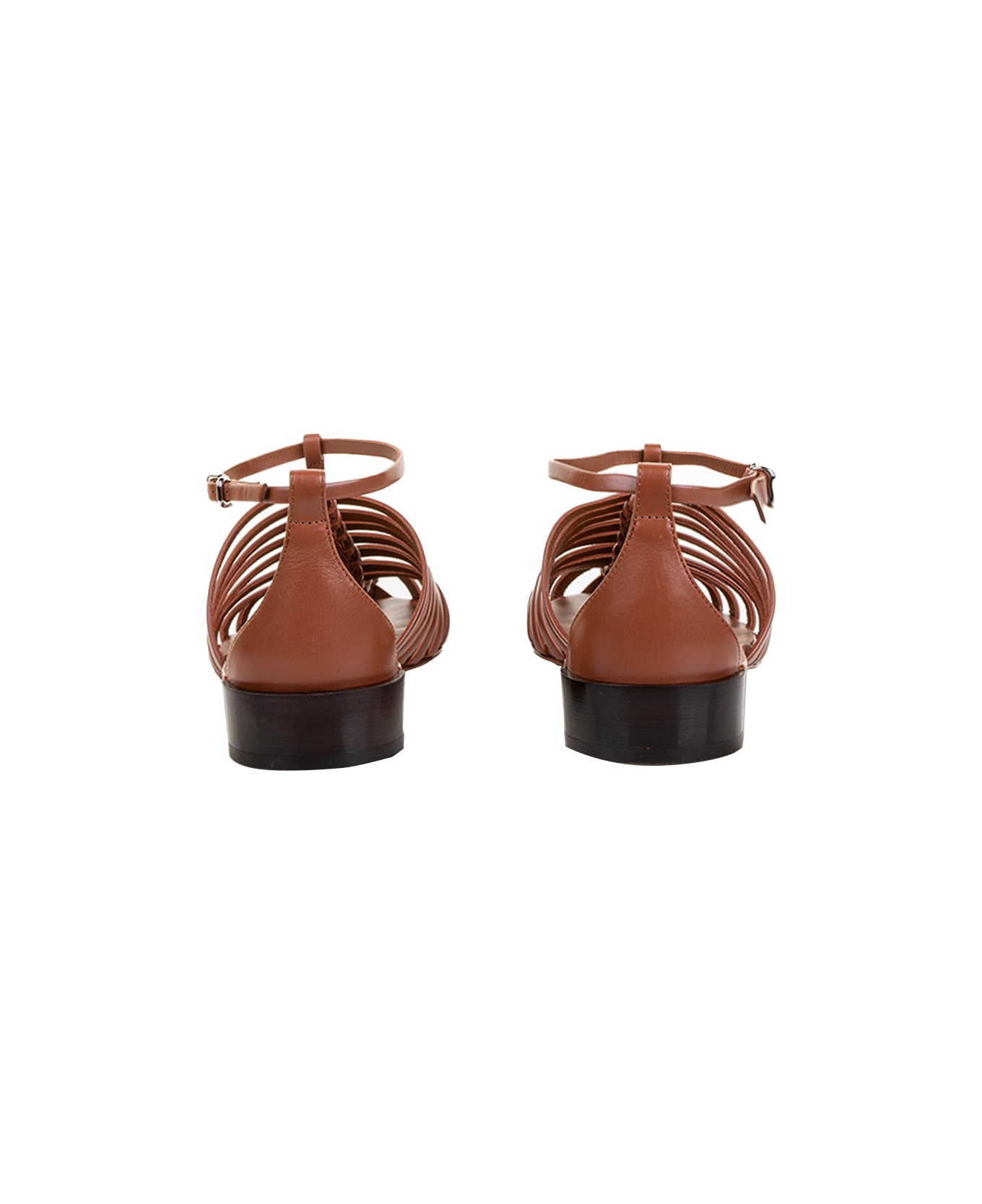 Tod
s Calfskin Strap Sandal - COGNAC SCURO