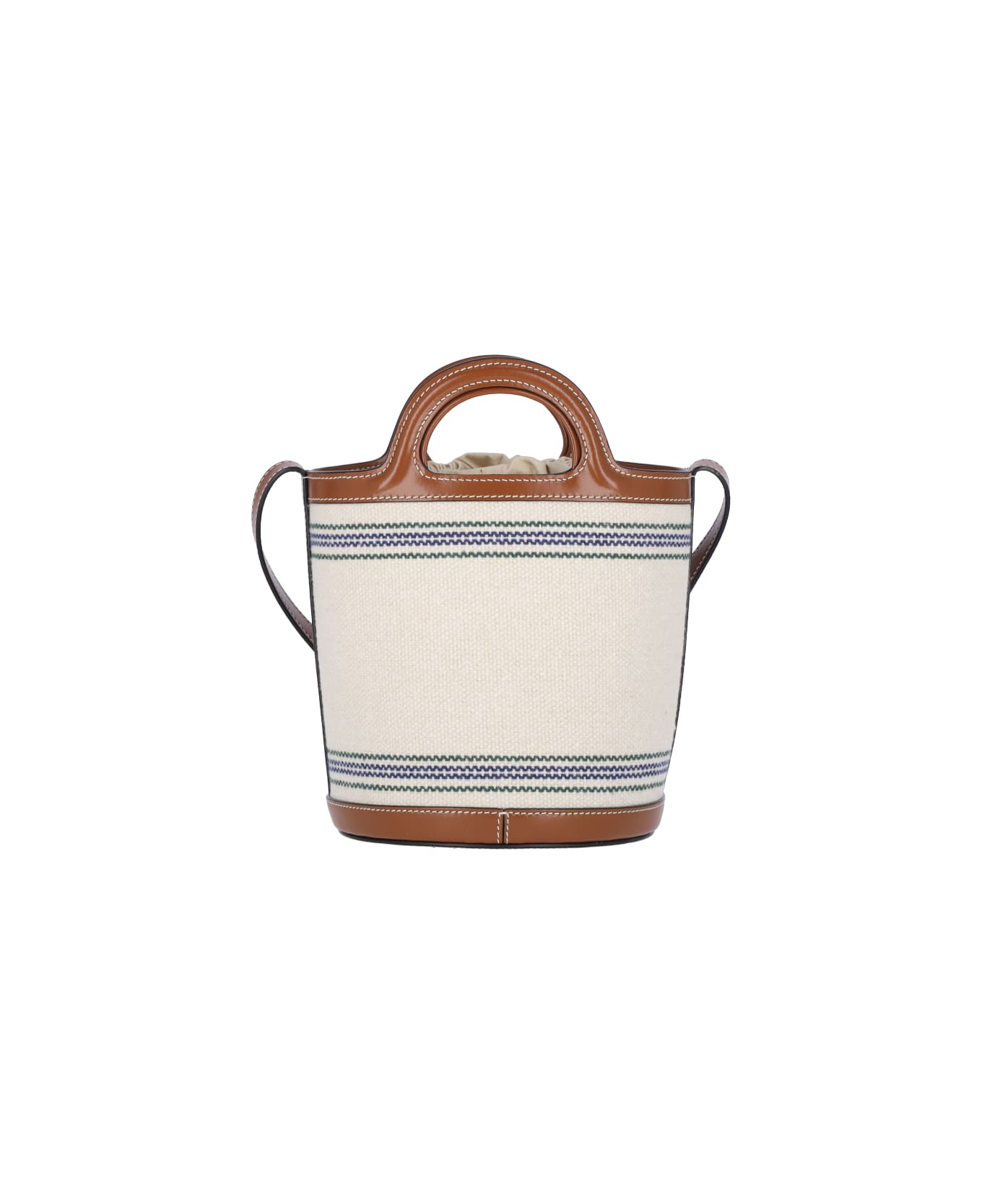 Marni Small Bucket Bag 'tropicalia' - Natural/moka ショルダーバッグ