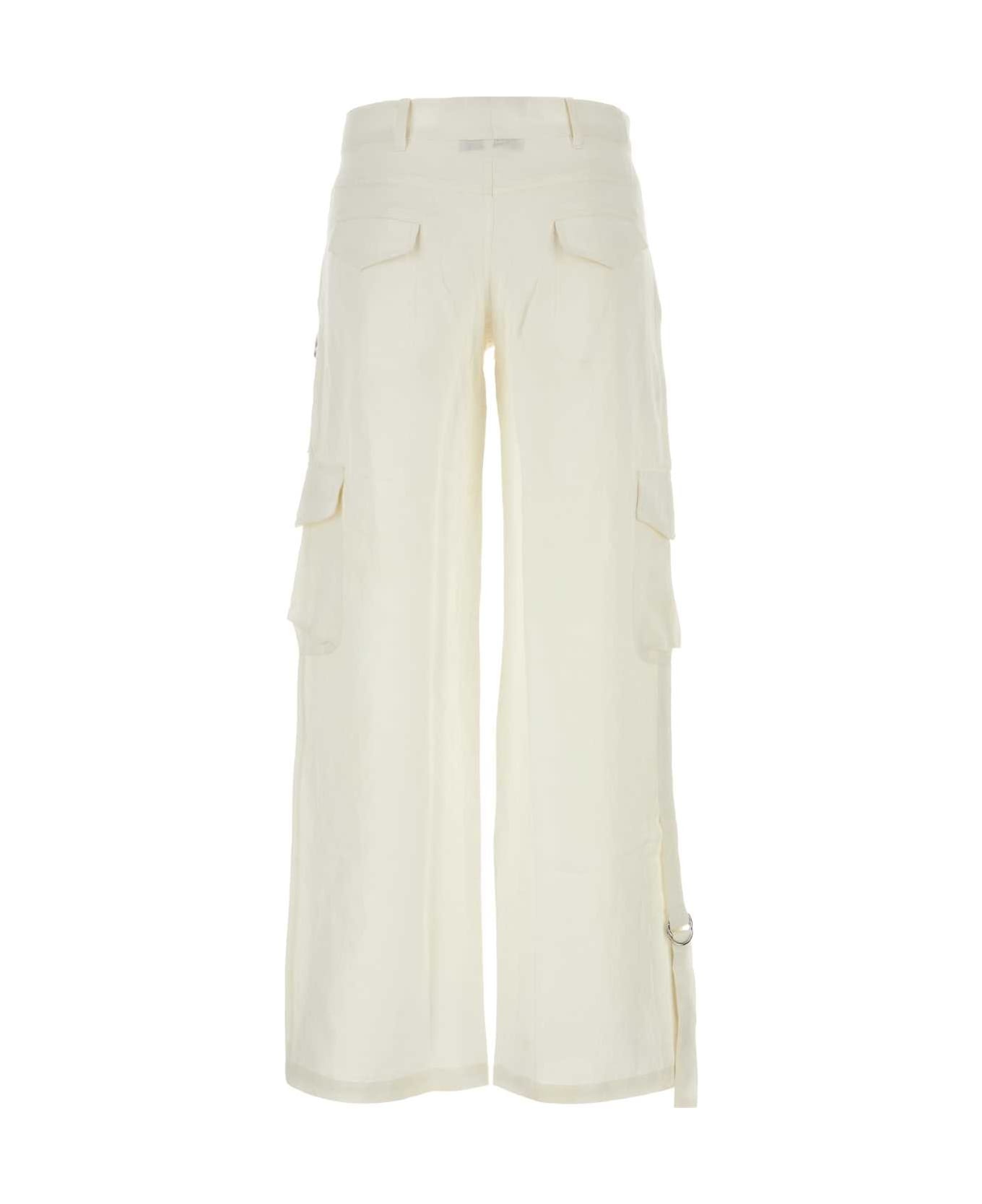 Gimaguas White Cotton Blend Gabi Cargo Pant - WHITE