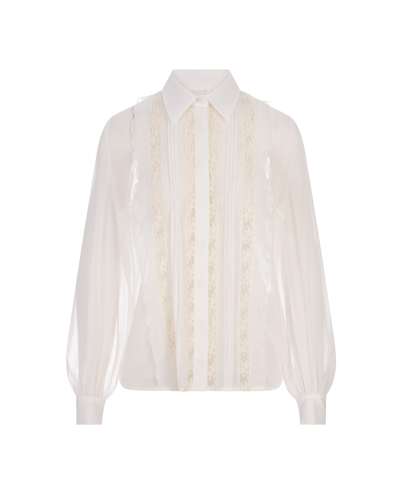 Parosh White Chiffon Polidori Shirt - White