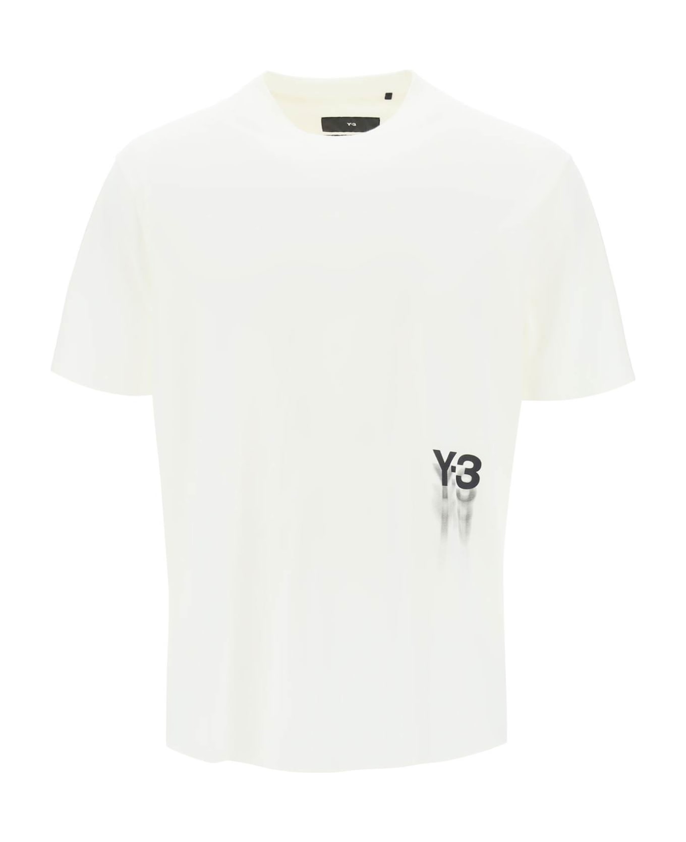 Y-3 T-shirt With Gradient Logo Print - Owhite