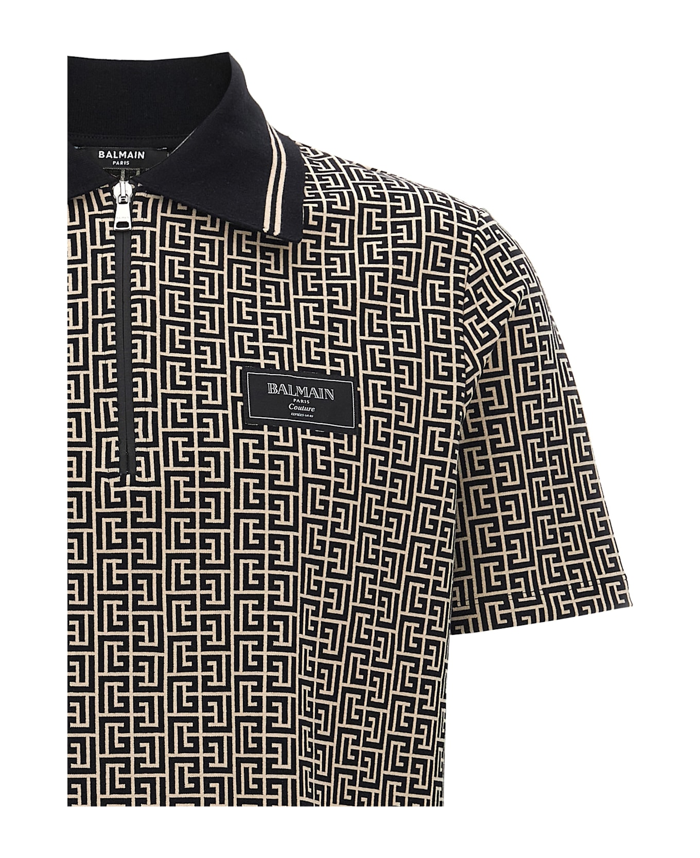 Balmain 'pb' Polo Shirt - White/Black