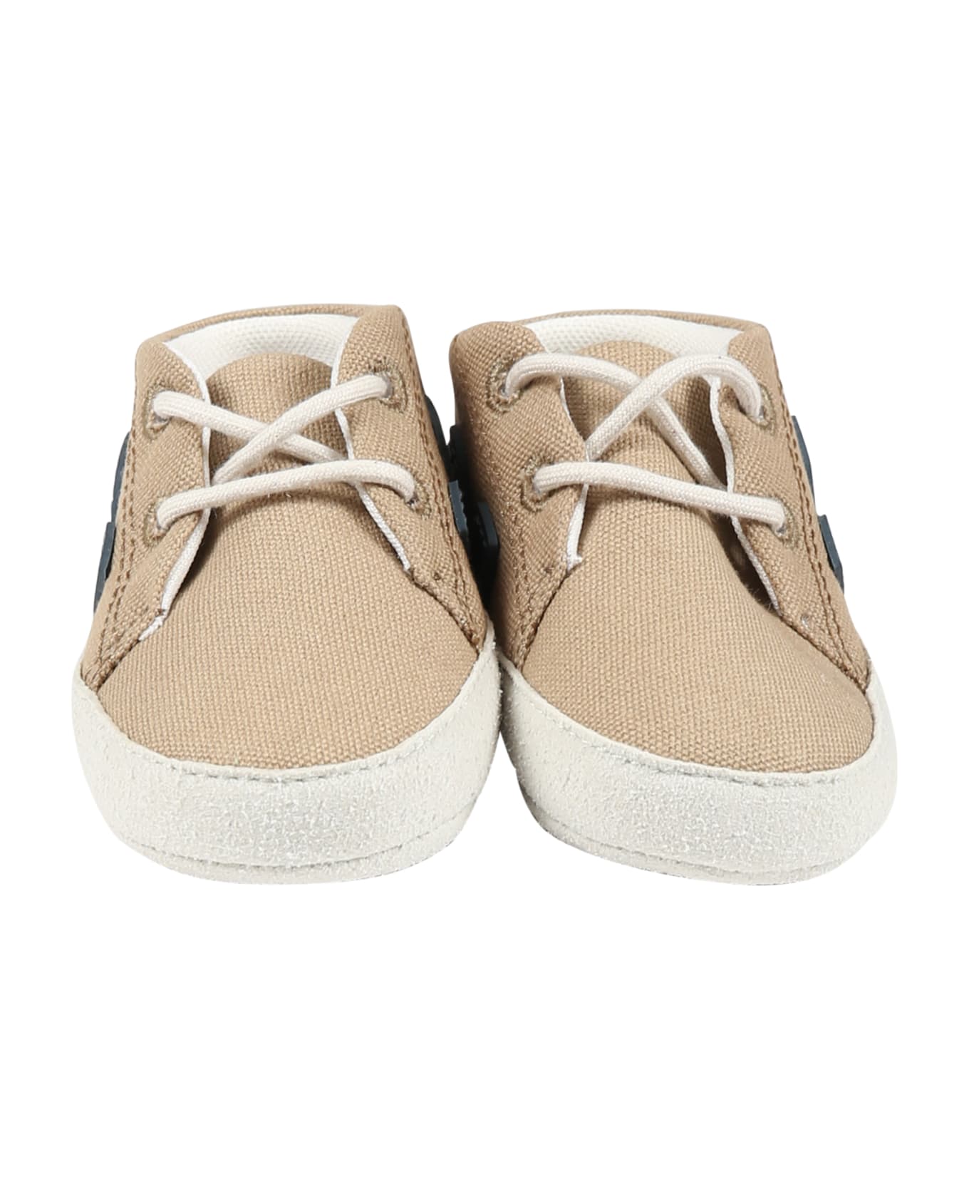 Veja Brown Sneakers For Baby Boy With Blue Logo - Brown