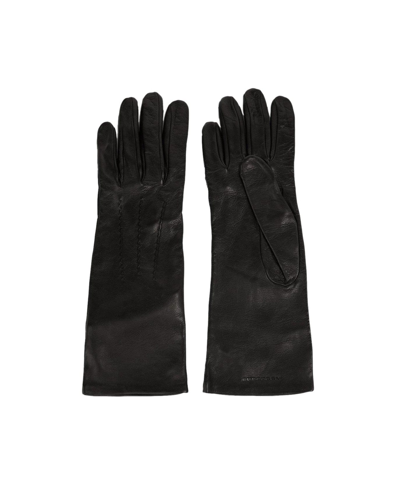Burberry Logo Embossed Gloves - Black