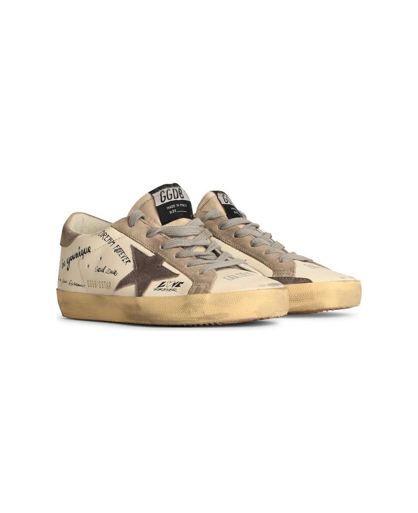 Golden Goose Super Star Nappa Upper Nylon Tongue Suede Star And Heel