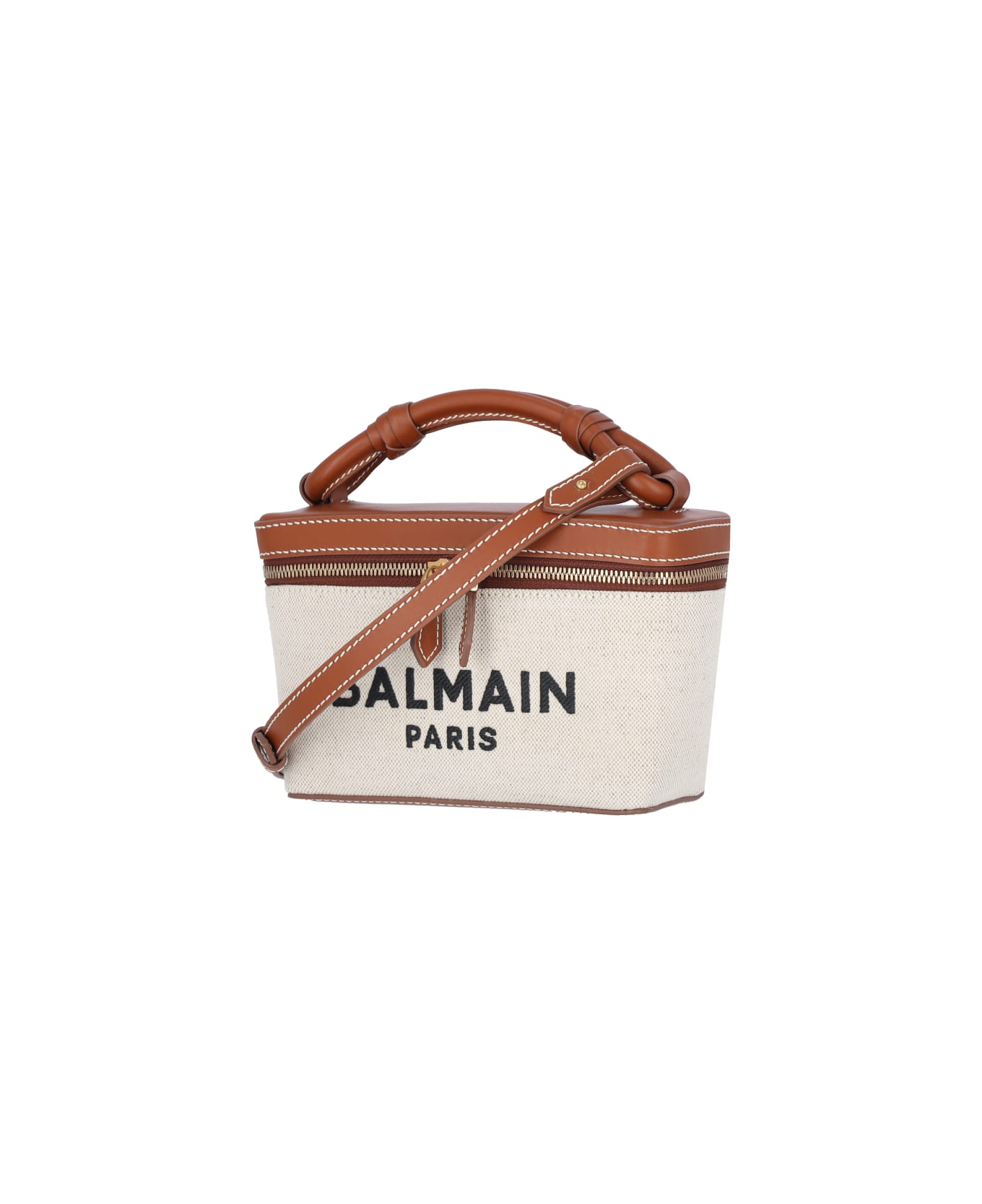 Balmain 
b-army Vanity
 Beige Canvas Bag - Cream