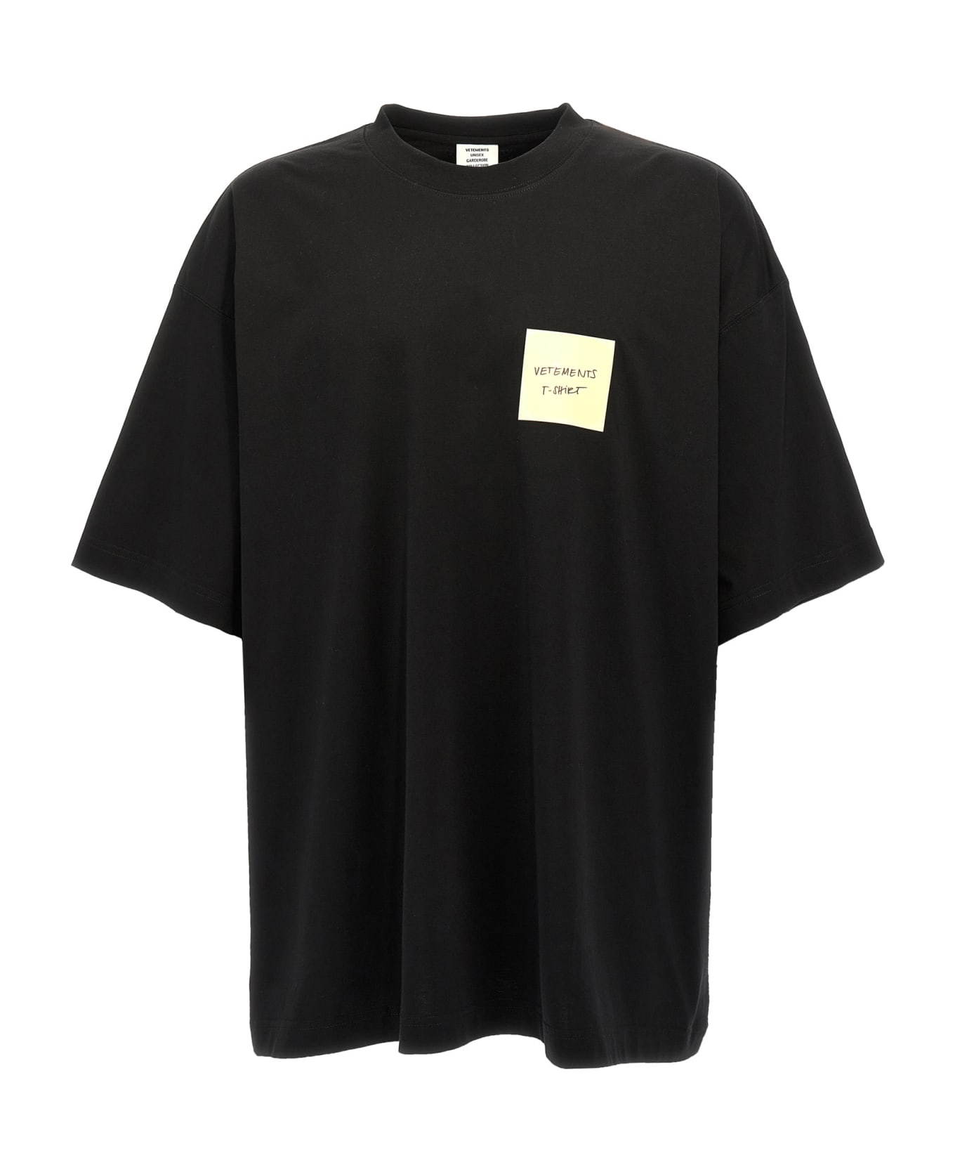 VETEMENTS 'sticker Logo' T-shirt - BLACK シャツ