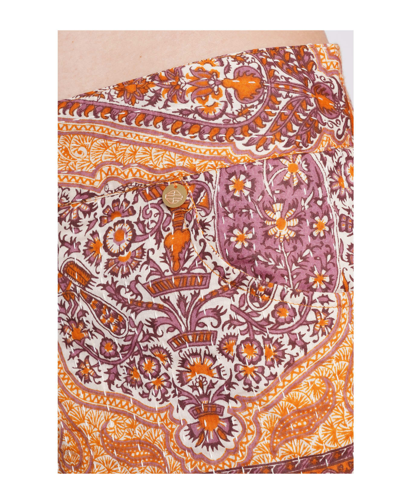Antik Batik Tajar Shorts In Orange Cotton - orange