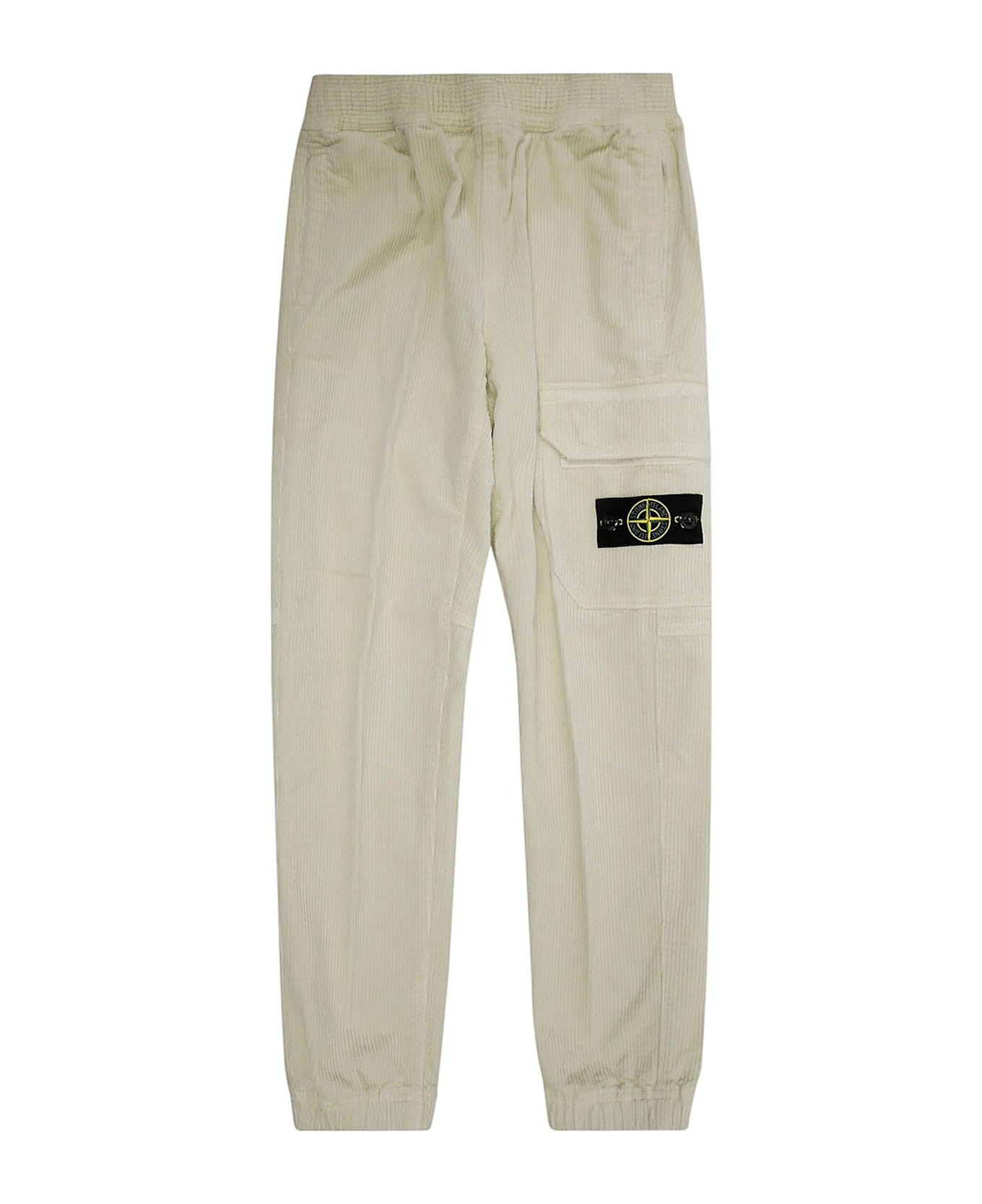 Stone Island Compass-badge Elasticated Waistband Trousers - Panna