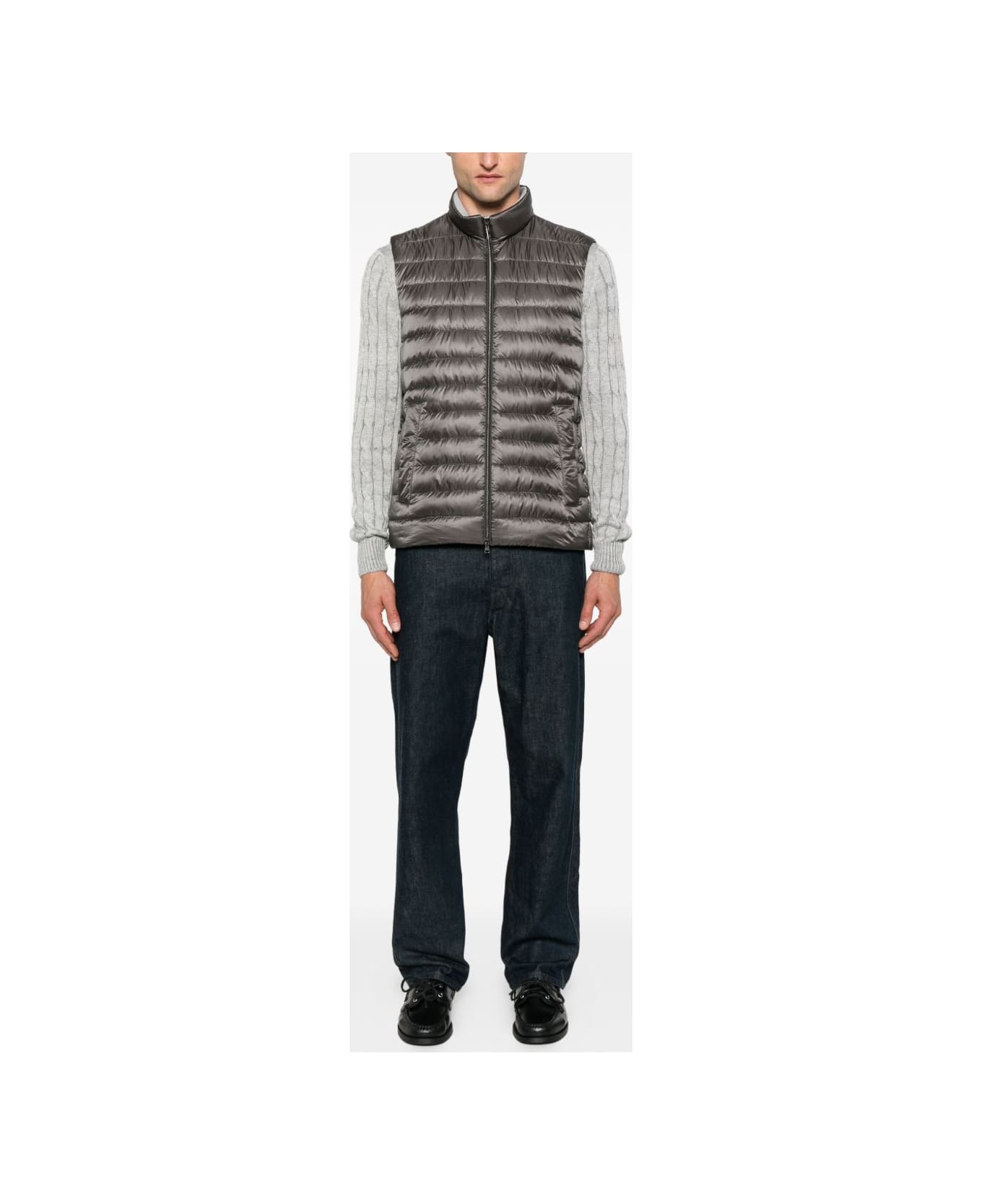 Herno Nylon Down Vest - Grey