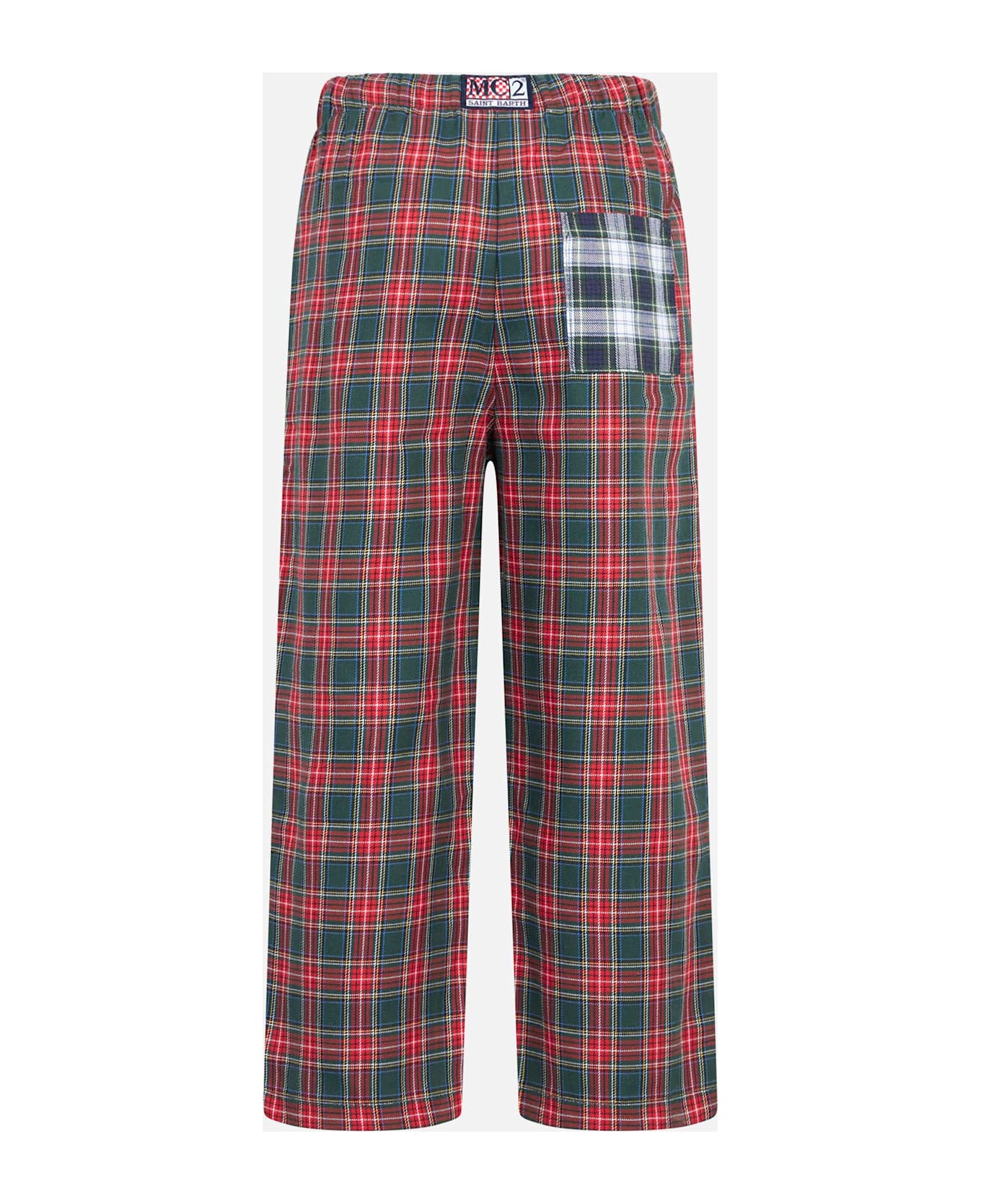 MC2 Saint Barth Kid Pajama Pants With Tartan Print
