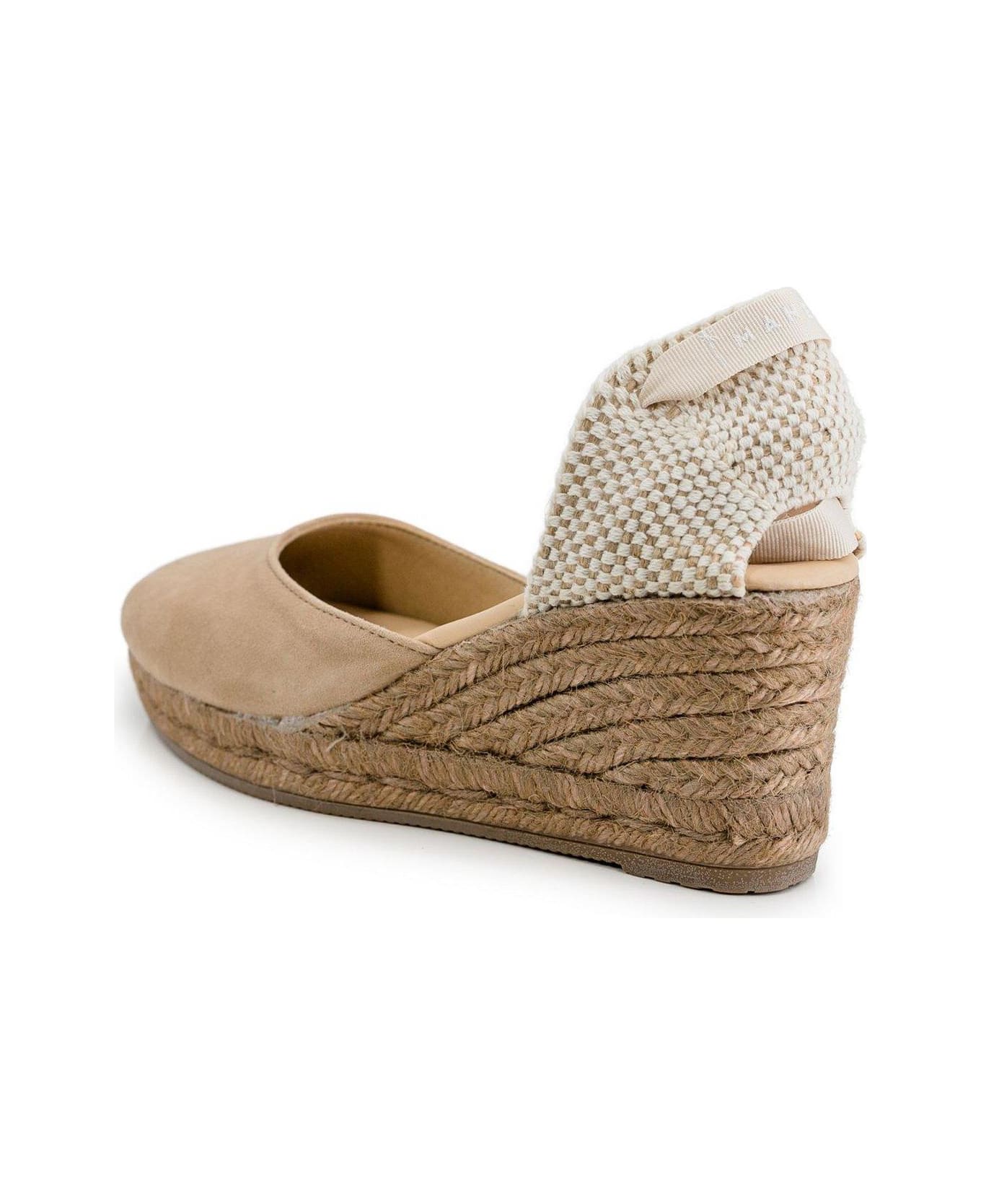 Manebi Hamptons Ankle Strap Wedge Espadrilles - Dove Grey