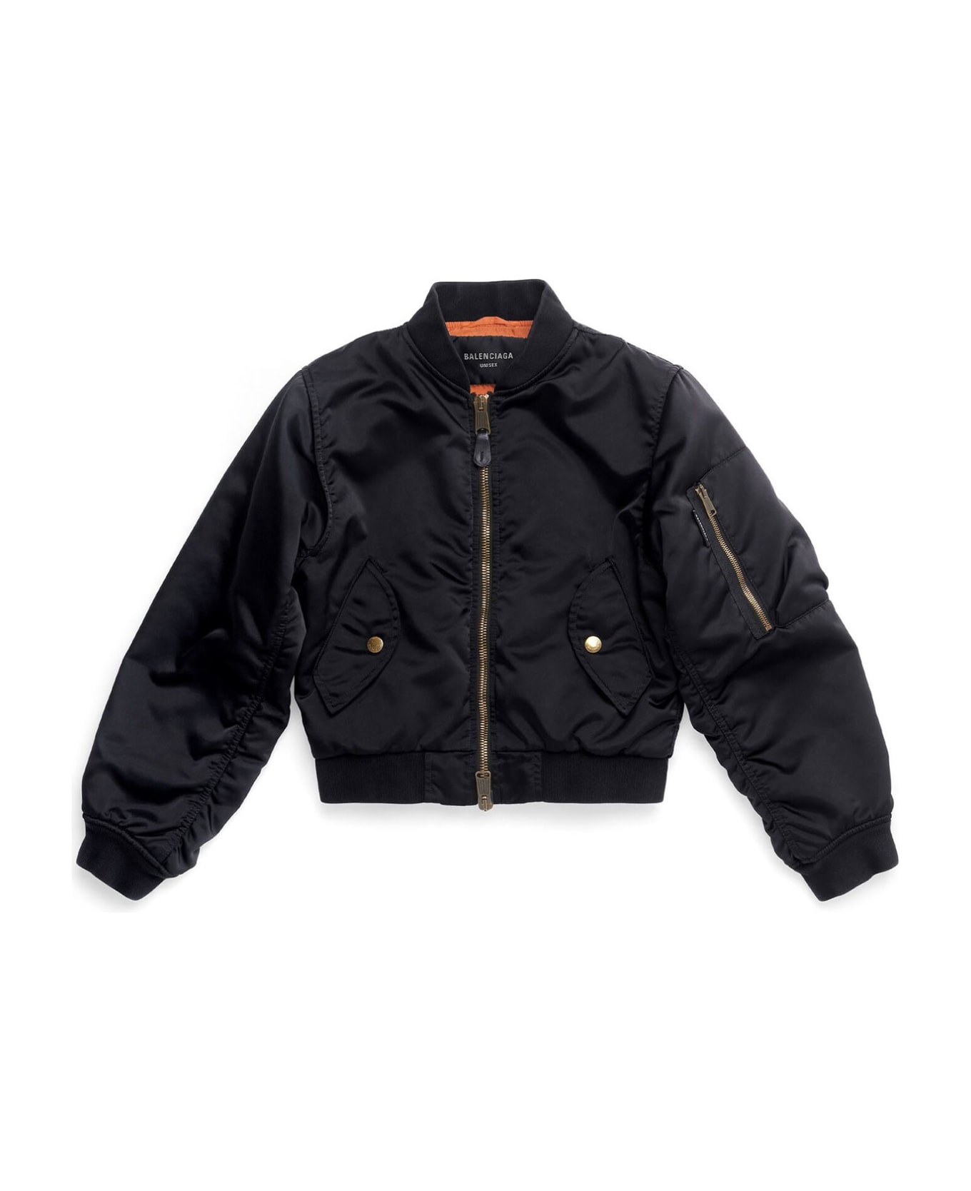 Balenciaga Shrunk Bomber Jacket In Black Nylon - BLACK