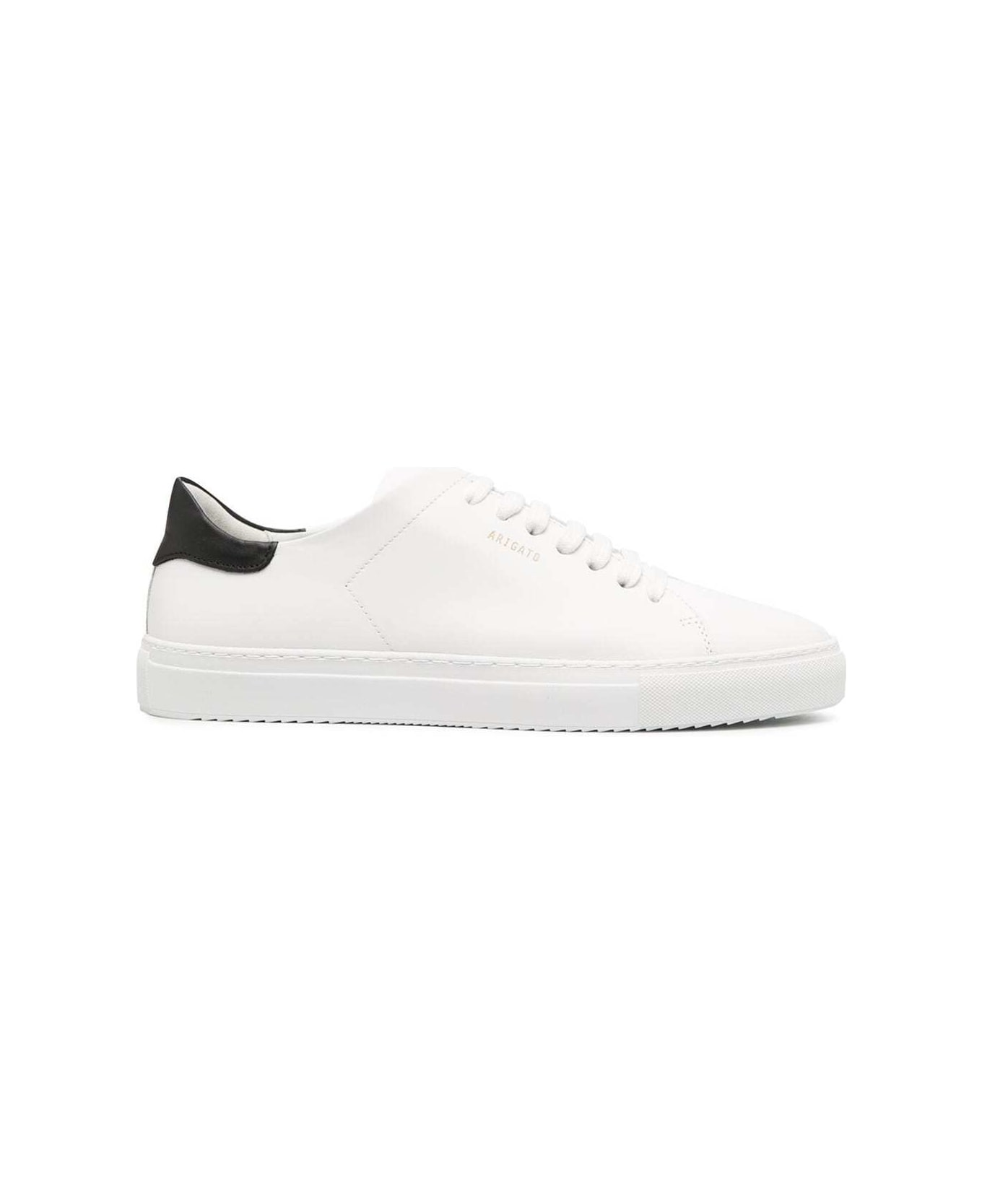 Axel Arigato 
clean 90 Contrast
 White Low Top Sneakers With Laminated Logo In Leather Man - White/black