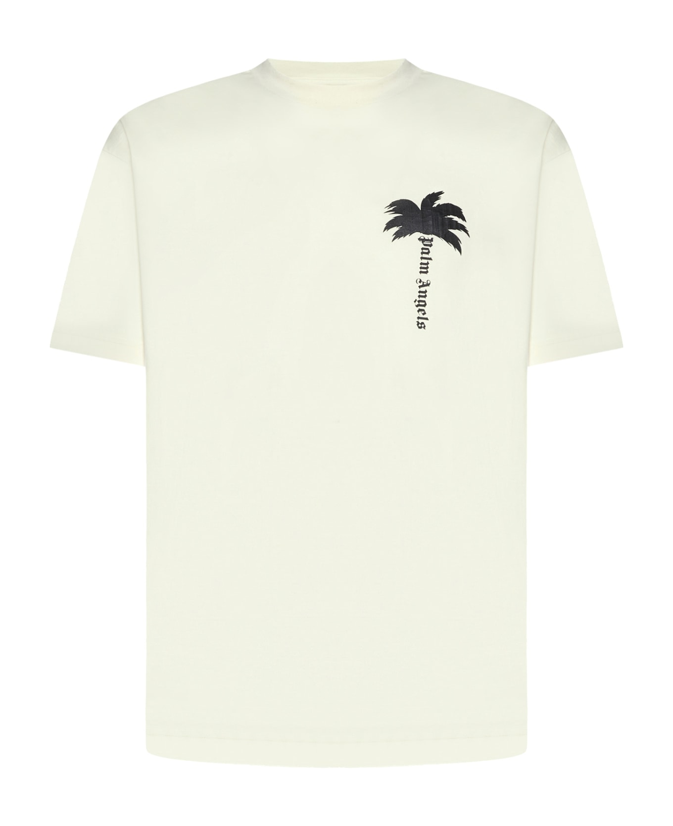 Palm Angels T-shirt With The Palm Logo - Off White Black