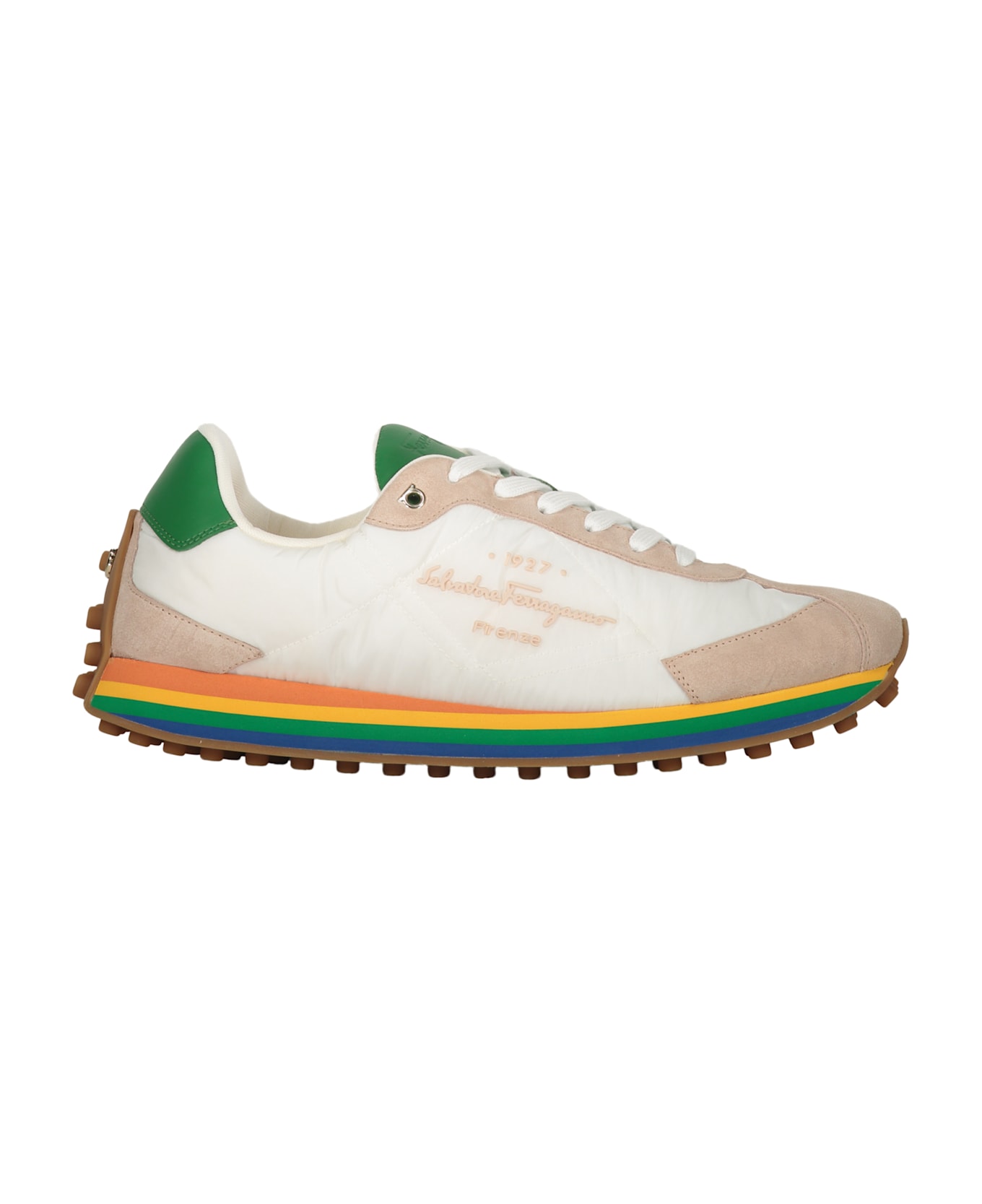 Ferragamo Nylon Low-top Sneakers - White