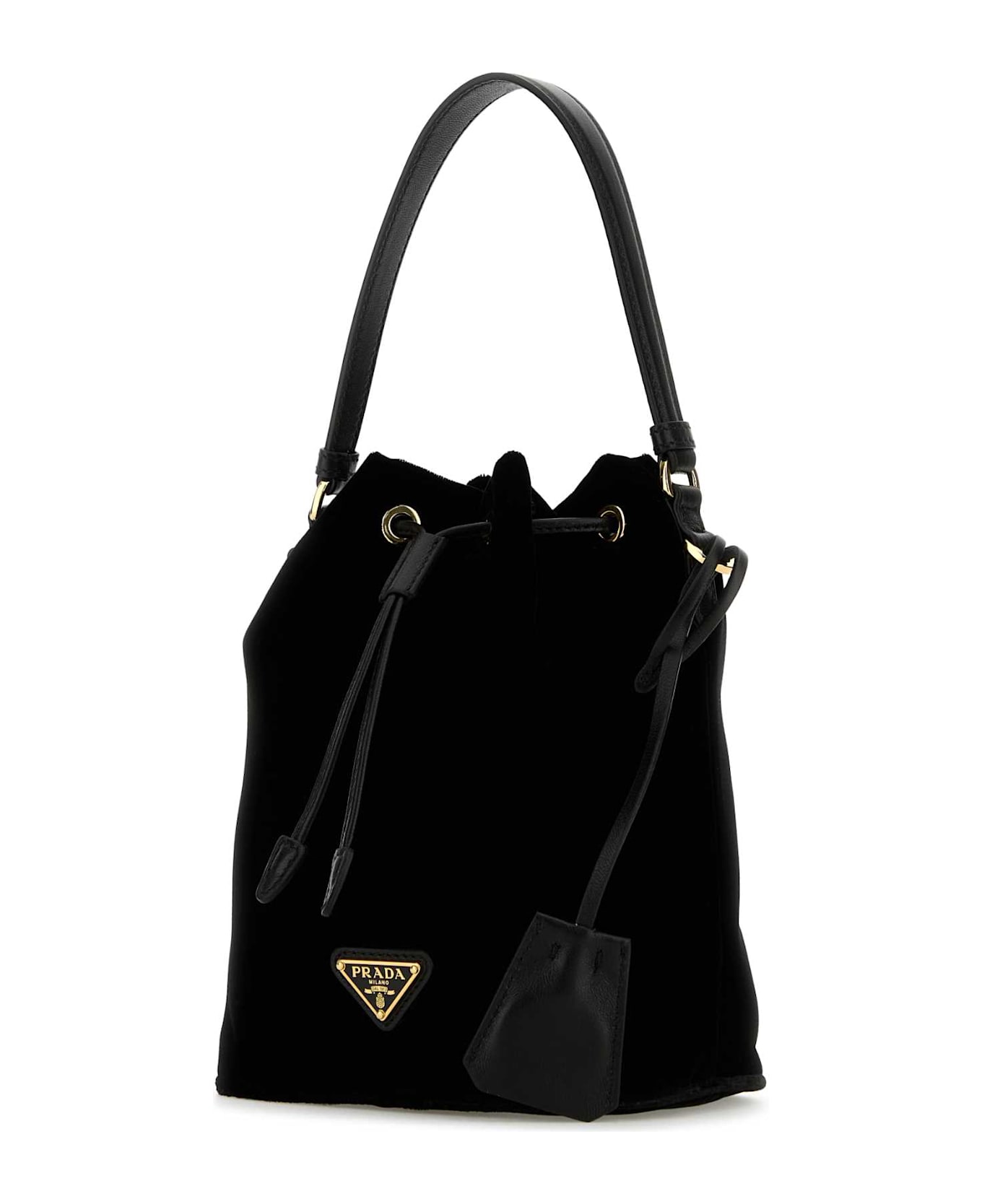 Prada Black Velvet Bucket Bag - Nero