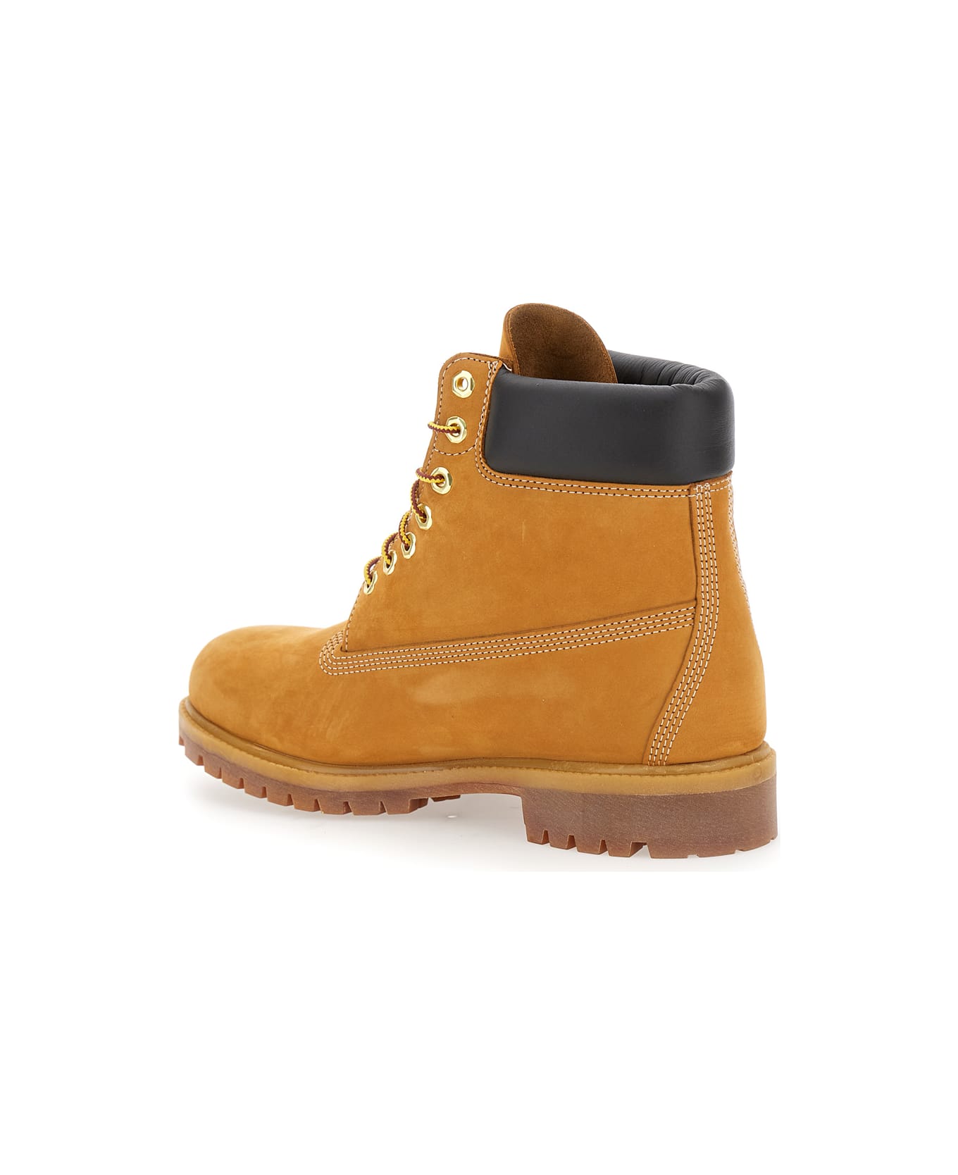 Timberland 
premium
 Beige Ankle Boots With Embossed Logo On The Side And Front Lace-up Closure In Leather Man - Beige