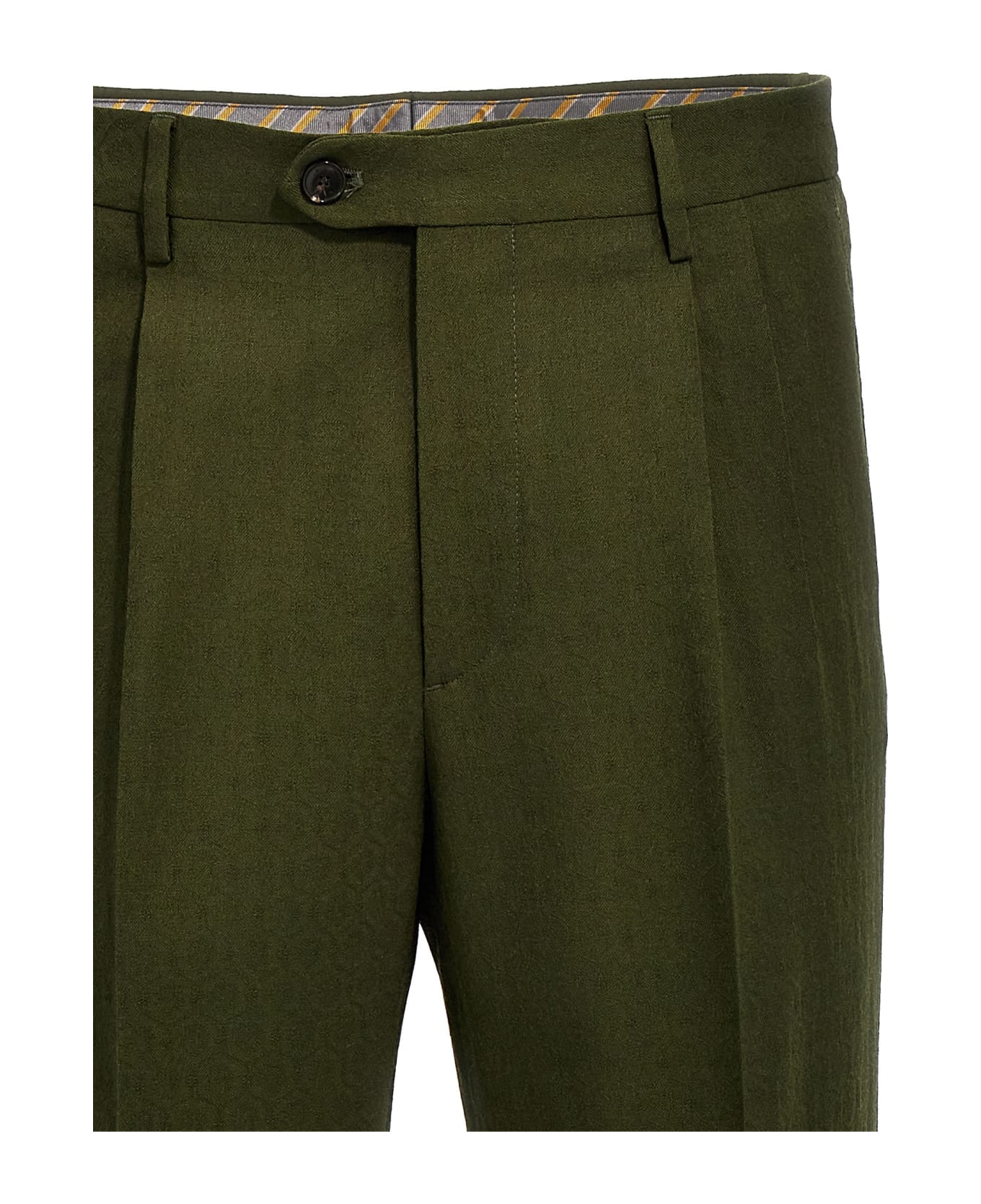 Etro Jacquard Wool Pants - Green ボトムス