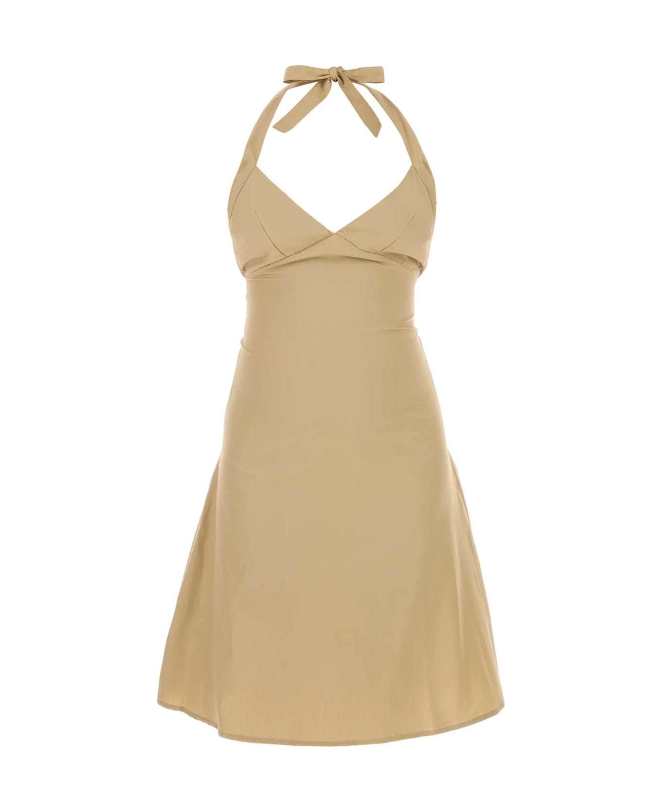 Gimaguas Beige Poplin Jardin Mini Dress - BEIGE