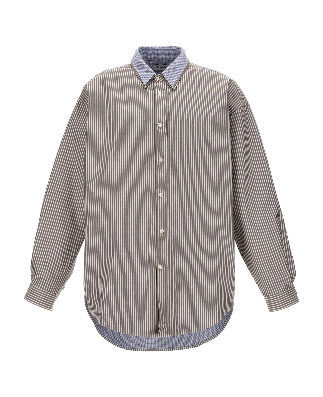Hed Mayner 'pinstripe Oxford' Shirt - White