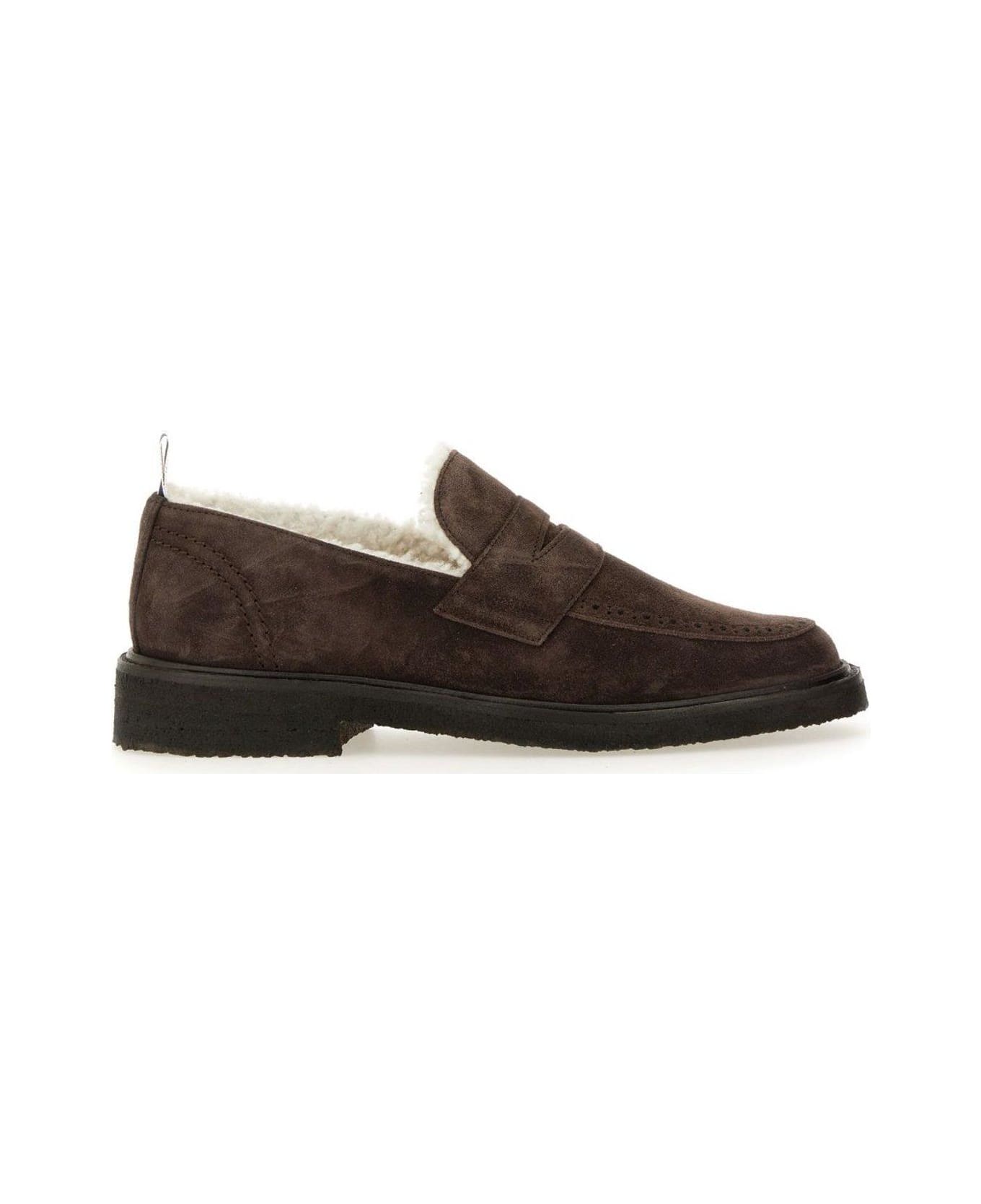 Thom Browne Shearling-lining Penny Loafers - Dark