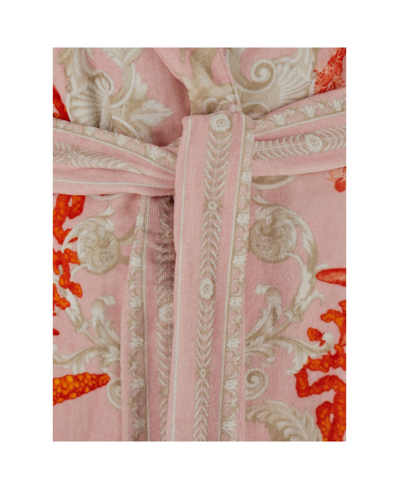 Versace Multicolor Bathrobe With Sea Baroque Pattern In Terry Cotton - Multicolor