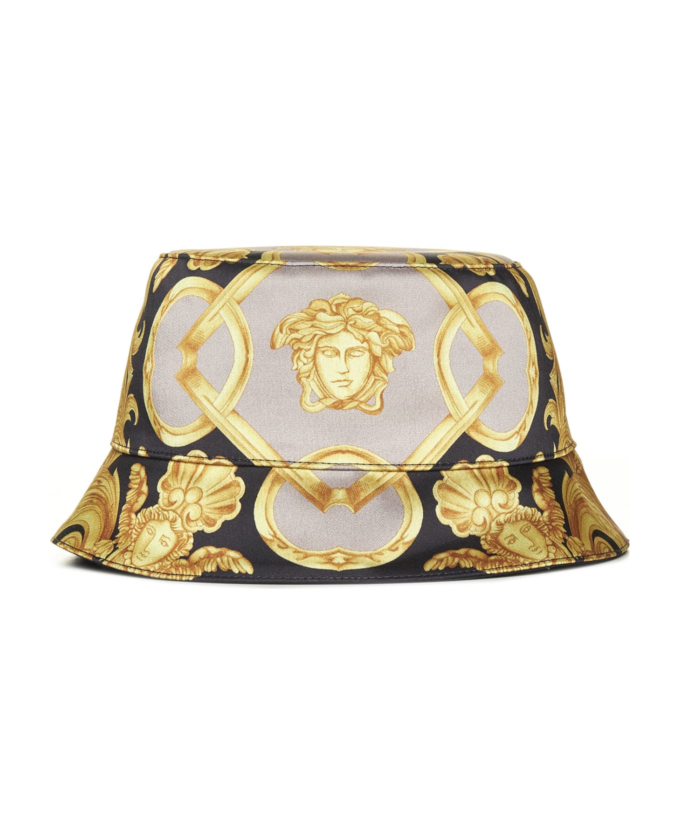 Versace Jellyfish Bucket Hat - Black+coffee+gold