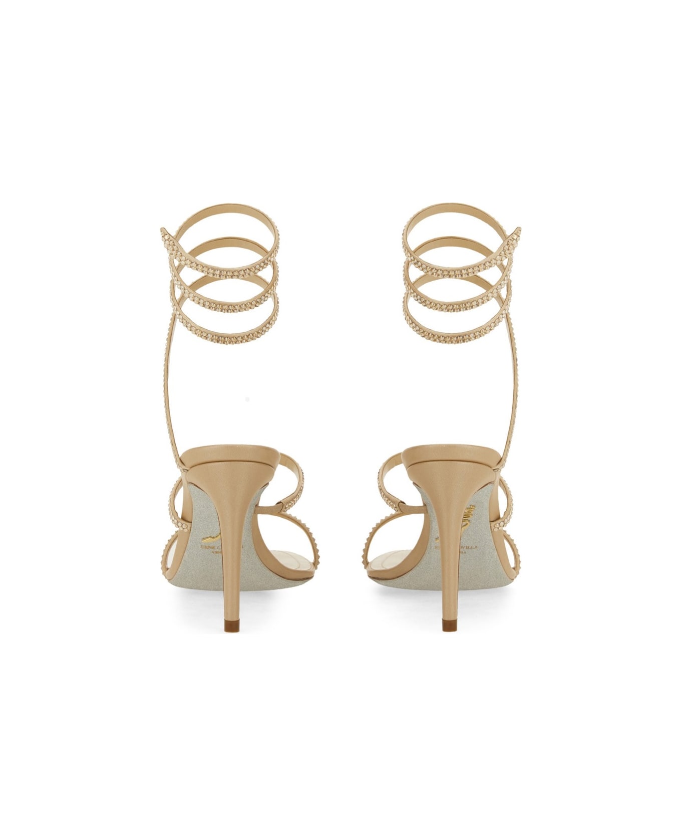 René Caovilla Satin Pumps - BEIGE