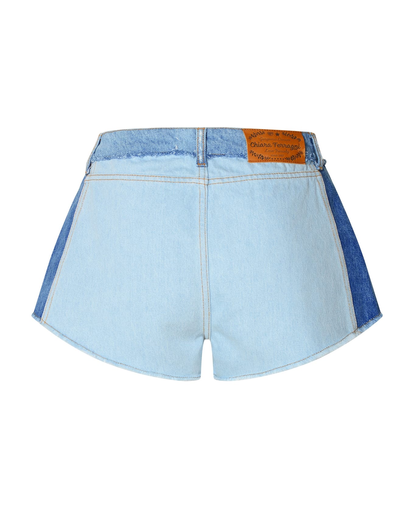 Chiara Ferragni Blue Cotton Shorts - Blue ショートパンツ