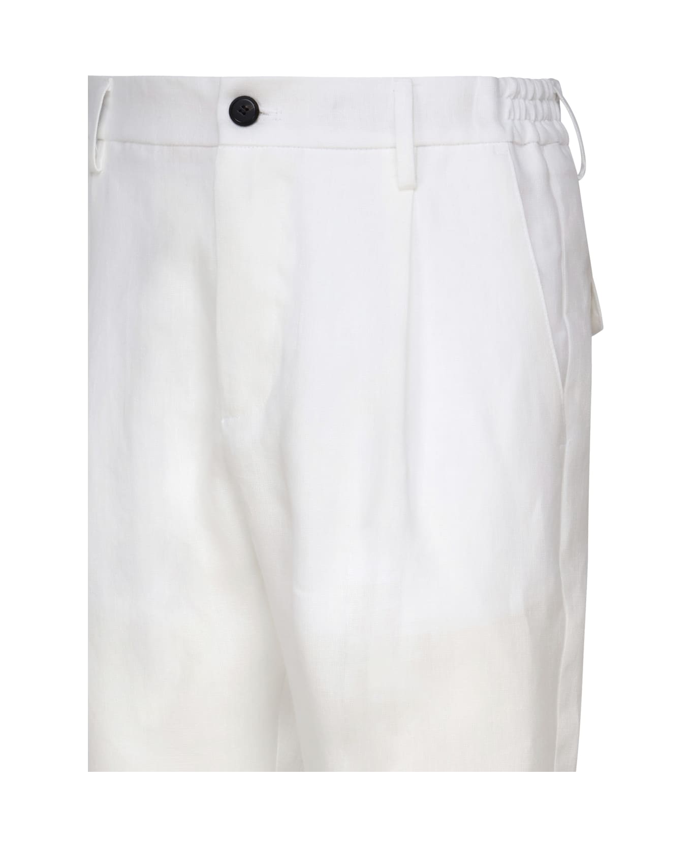 Eleventy Linen Bermuda Shorts - White ショートパンツ