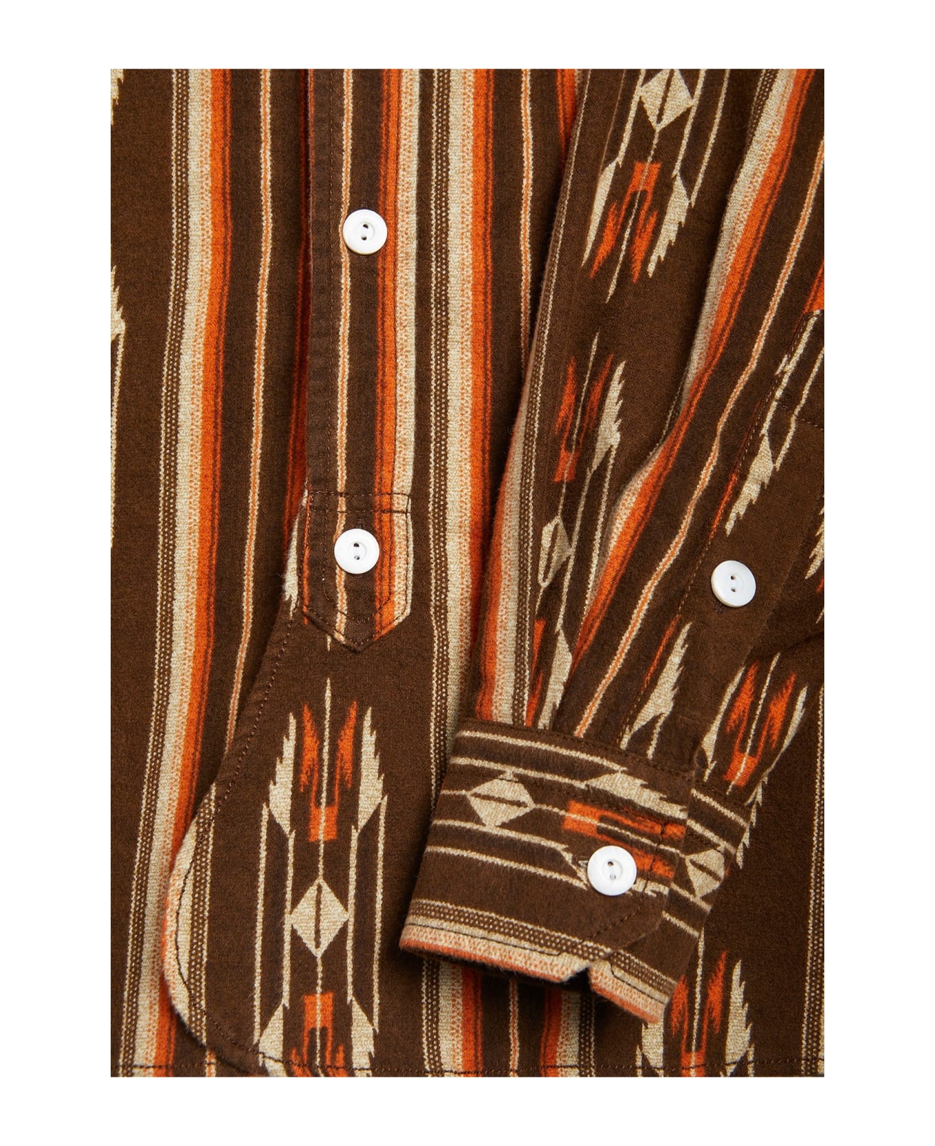 doppiaa Aantero Navajo Orange Cotton Flannel Shirt