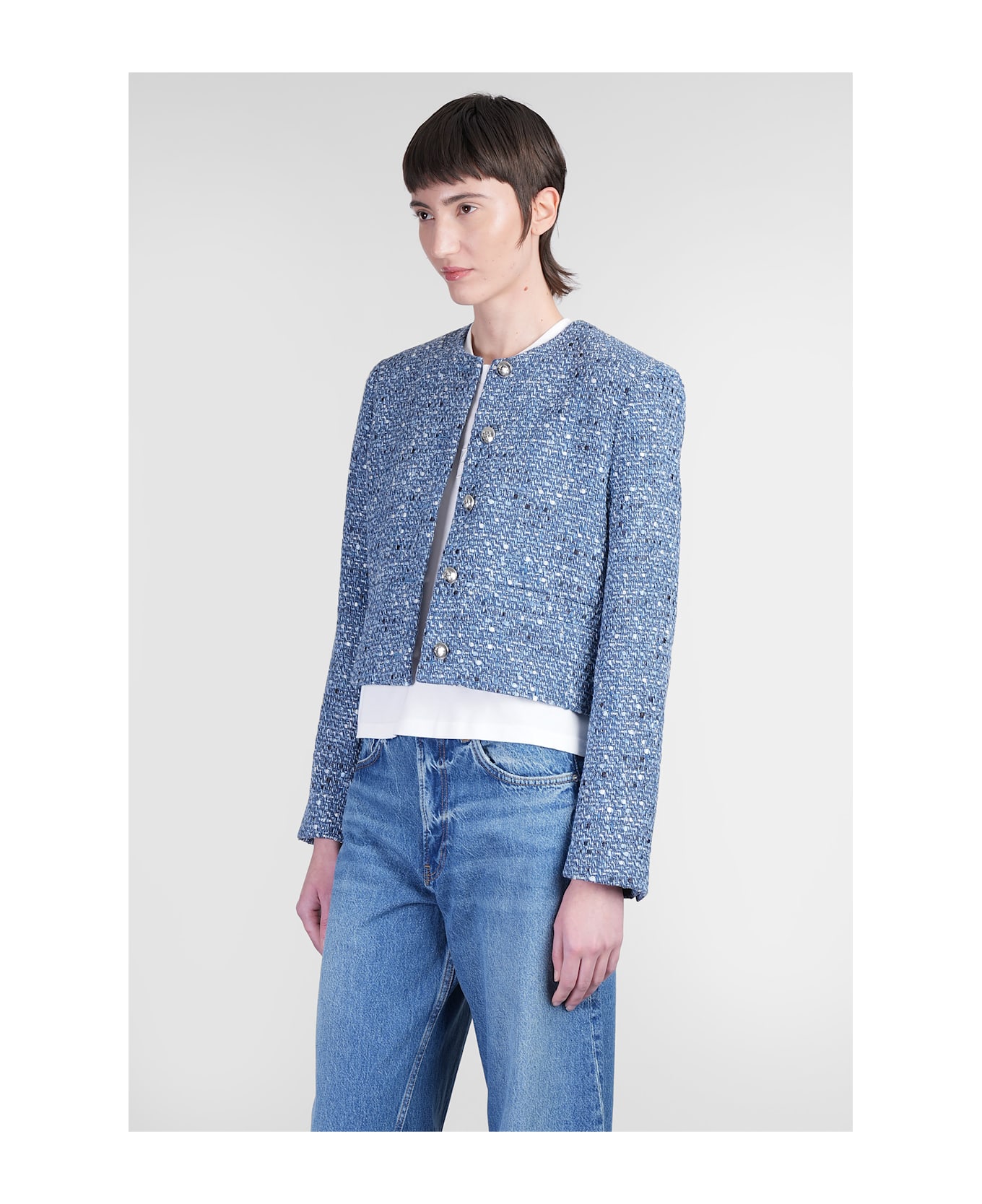 Anine Bing Amber Casual Jacket In Blue Cotton - BLUE