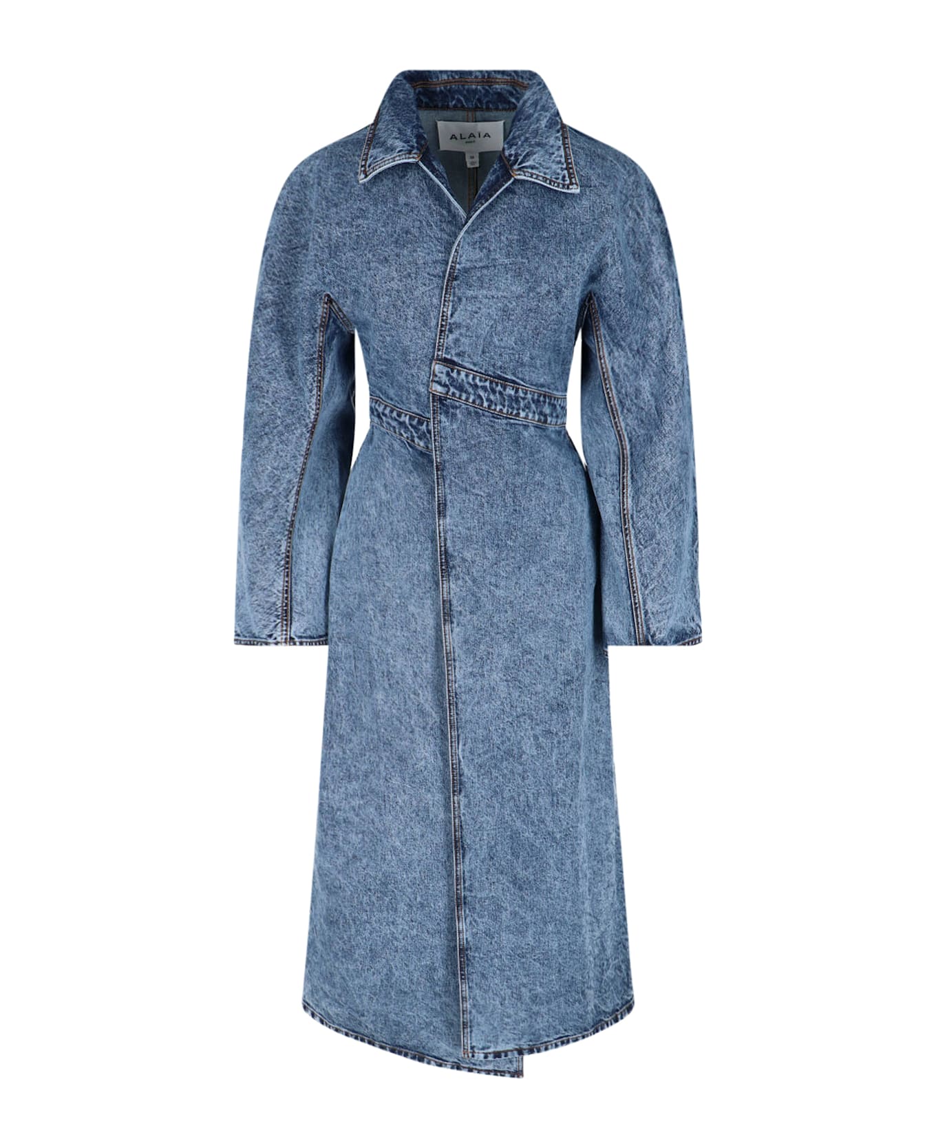 Alaia Denim Trench Coat - Blue