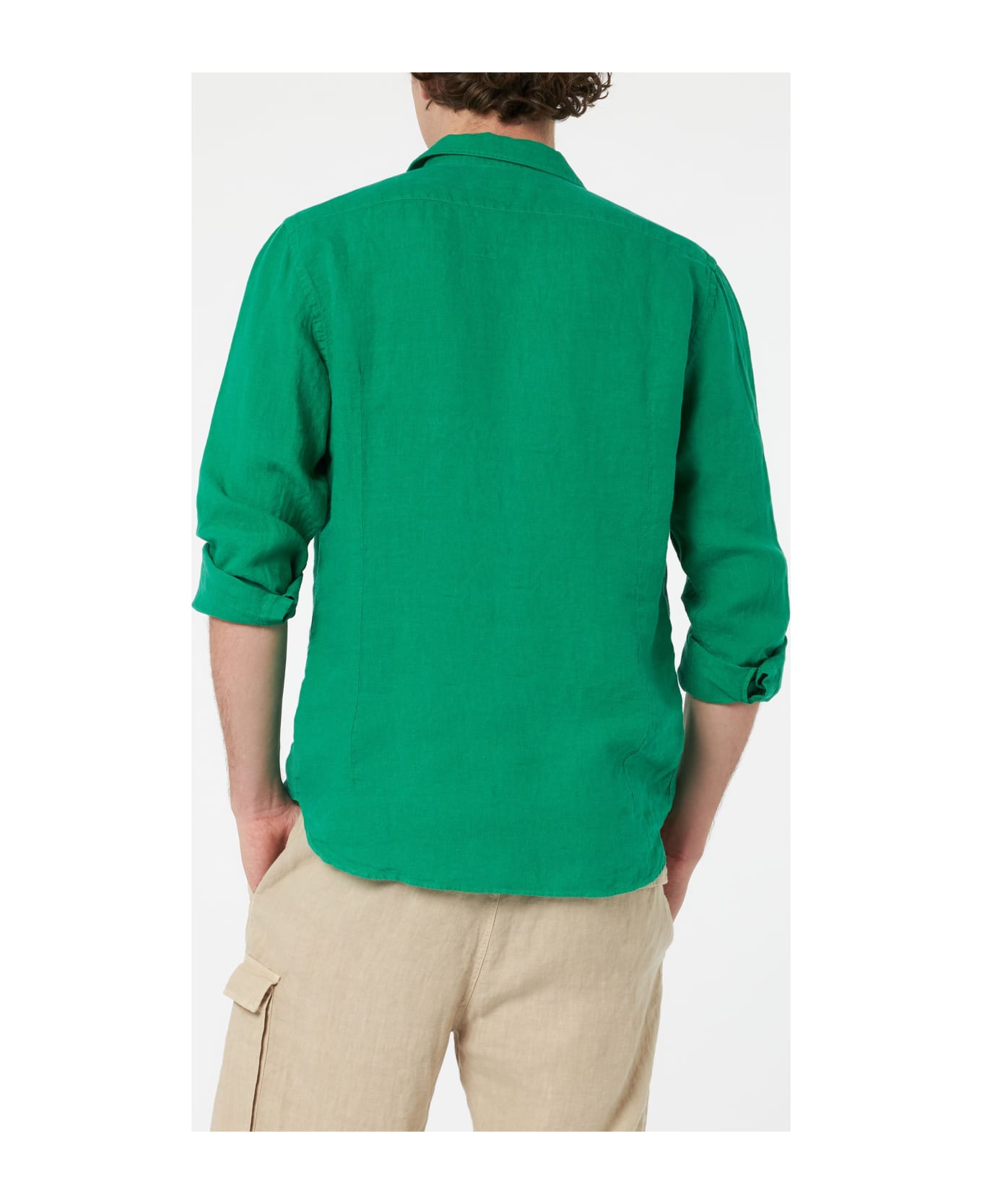 MC2 Saint Barth Man Green Linen Shirt Pamplona - GREEN