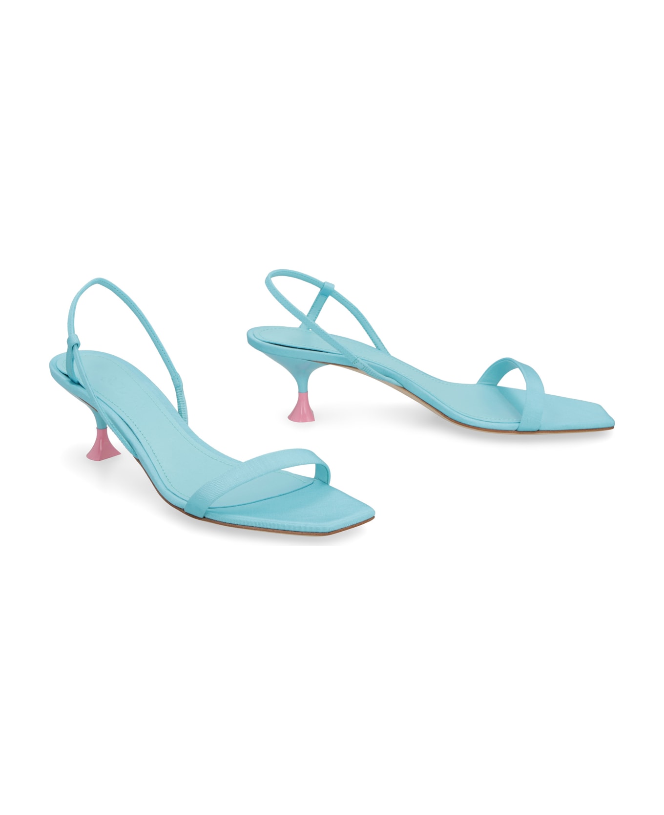 3JUIN Kimi Cannetté Fabric Sandals - Light Blue